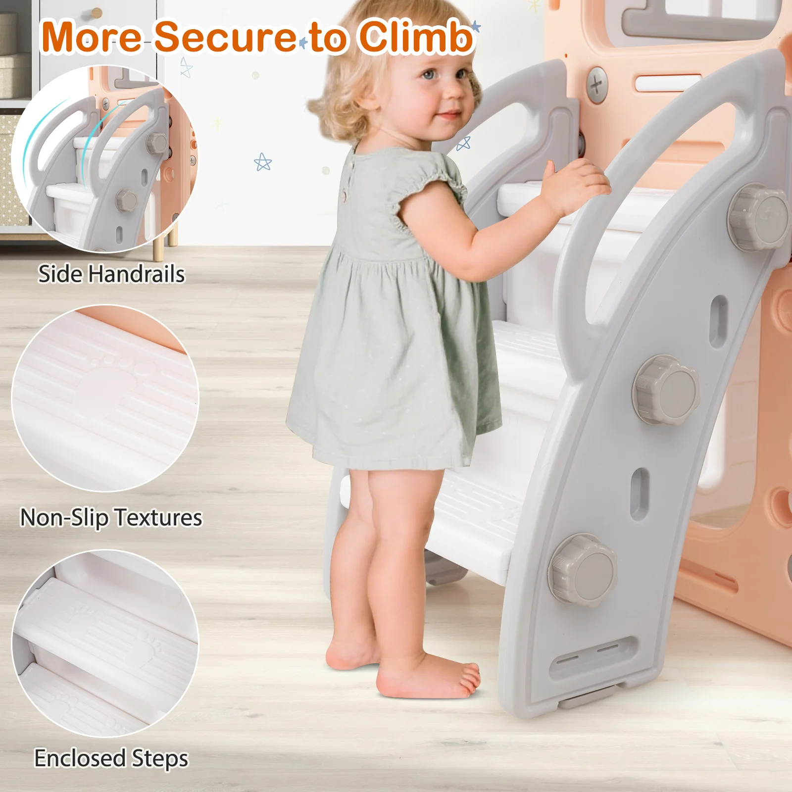10 in 1 Toddler Swing and Slide Set, Baby Indoor Playground for Ages 1+ Years Old - Image 5