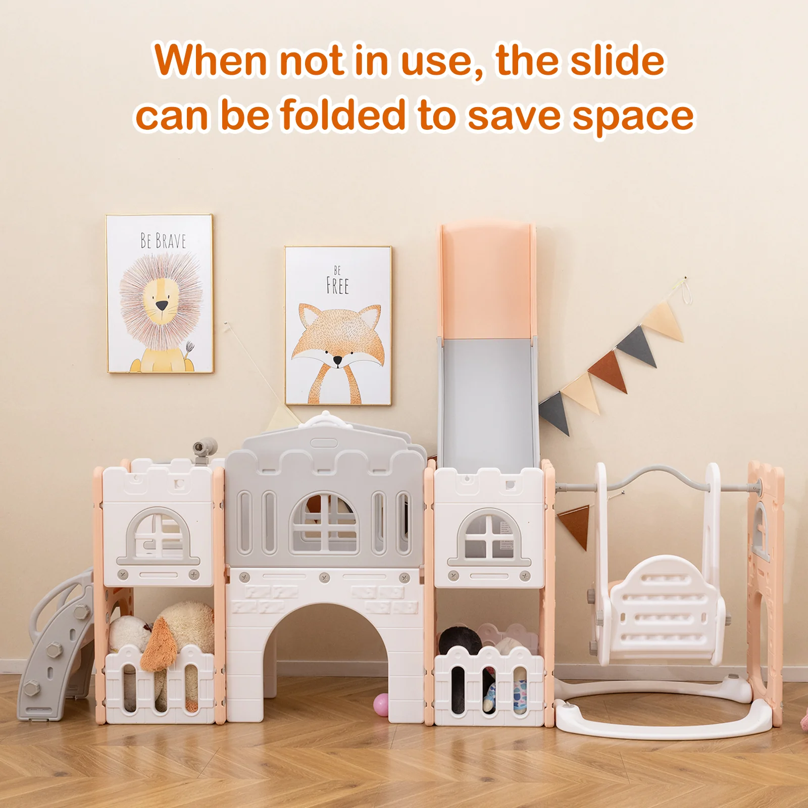 10 in 1 Toddler Swing and Slide Set, Baby Indoor Playground for Ages 1+ Years Old - Image 8