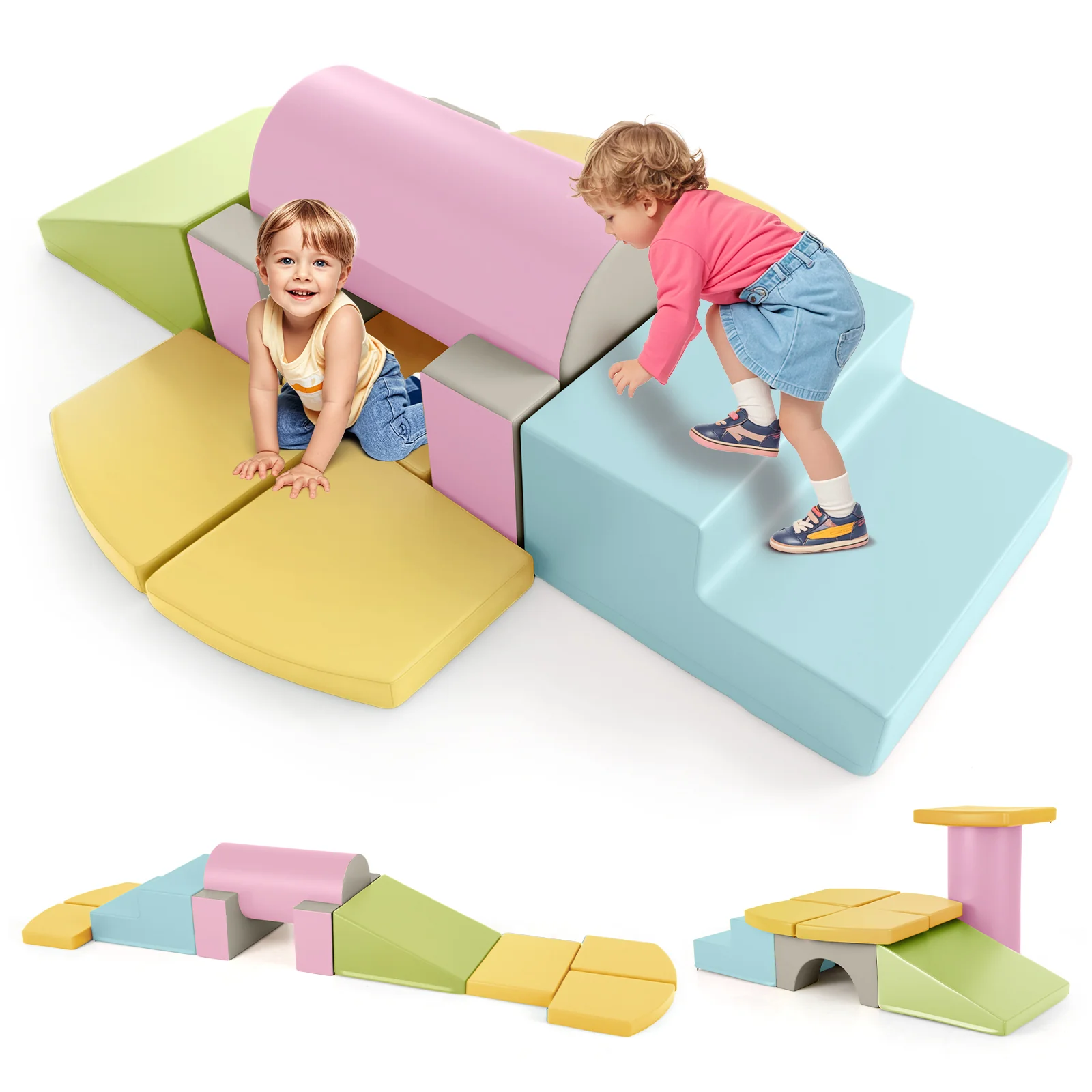 10-Piece Foam Climbing Toys for Toddlers, Soft Foam PU Leather Building Blocks for Kids 1-3 Years Old - Image 13