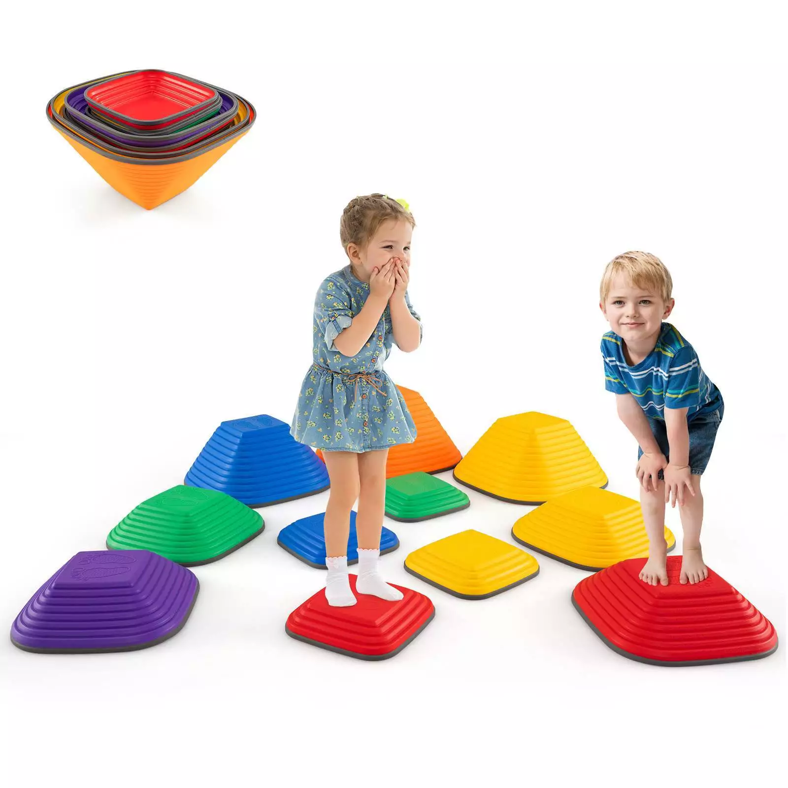 11PCS Kids Stepping Stone Indoor/Outdoor Toddler Balance Training Blocks Gift - Image 10