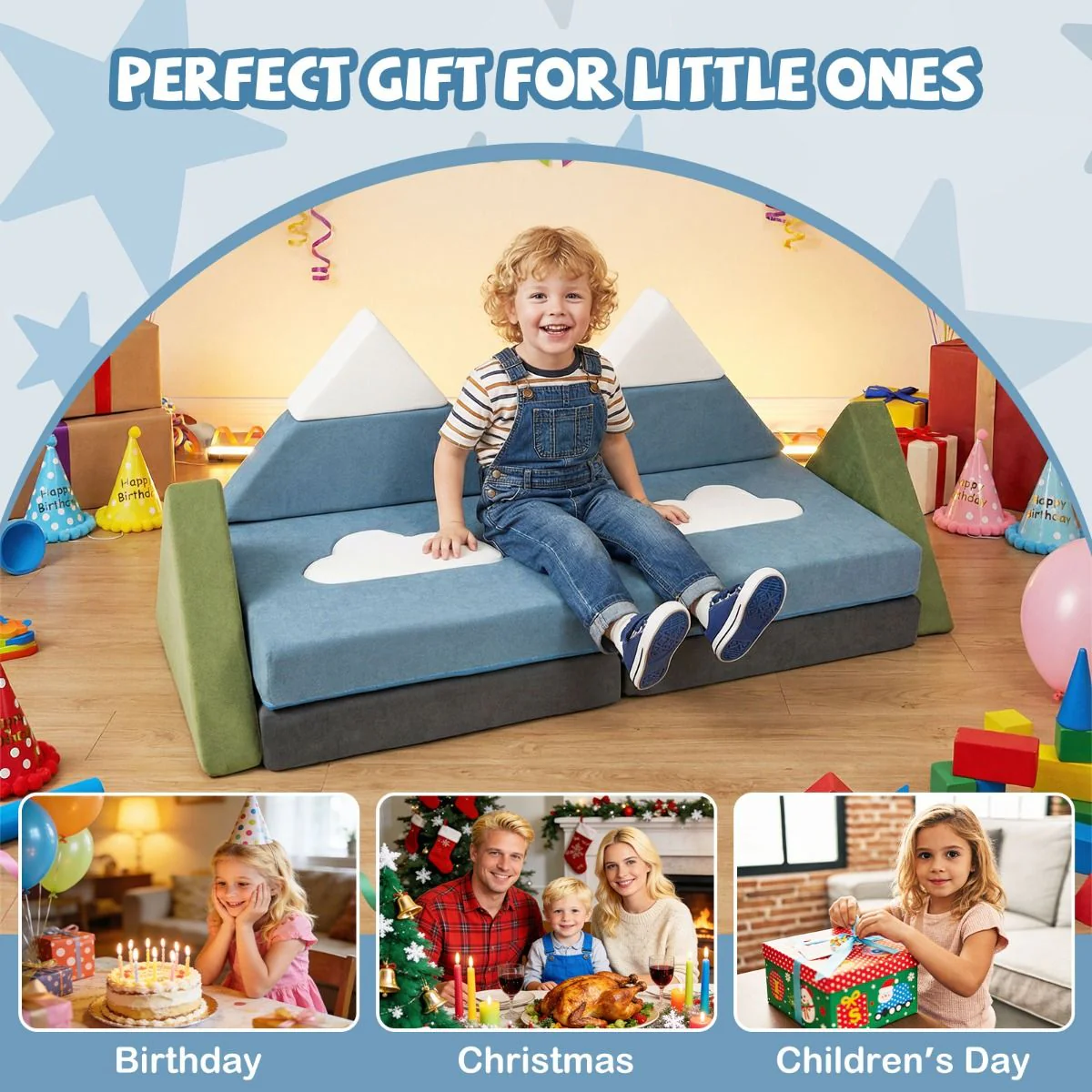 12 Pieces Snow Mountain Theme Toddler Foam Building Fort - Image 7
