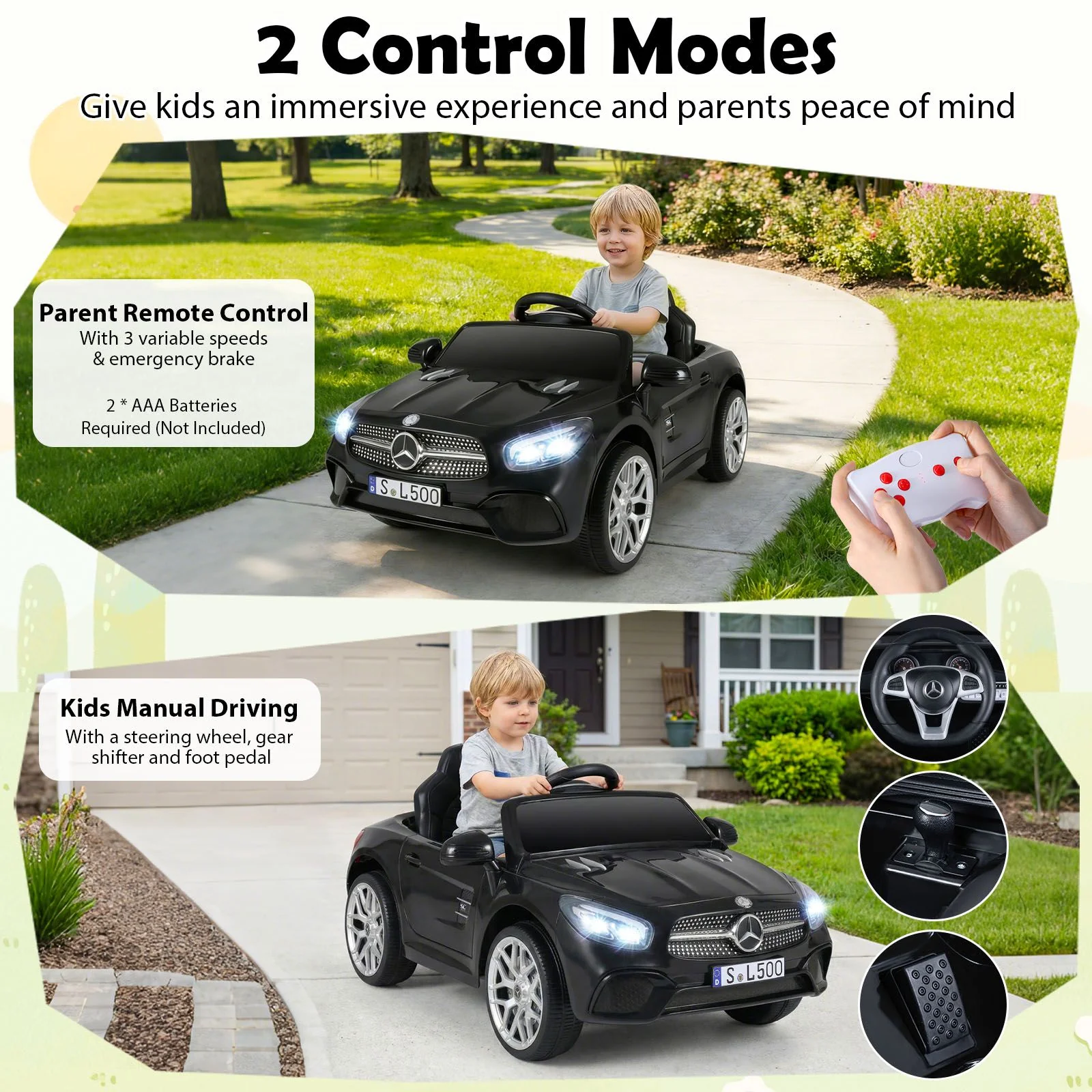 12V Licensed Mercedes Benz Kids Ride On Car with Parent Remote Control - Image 4