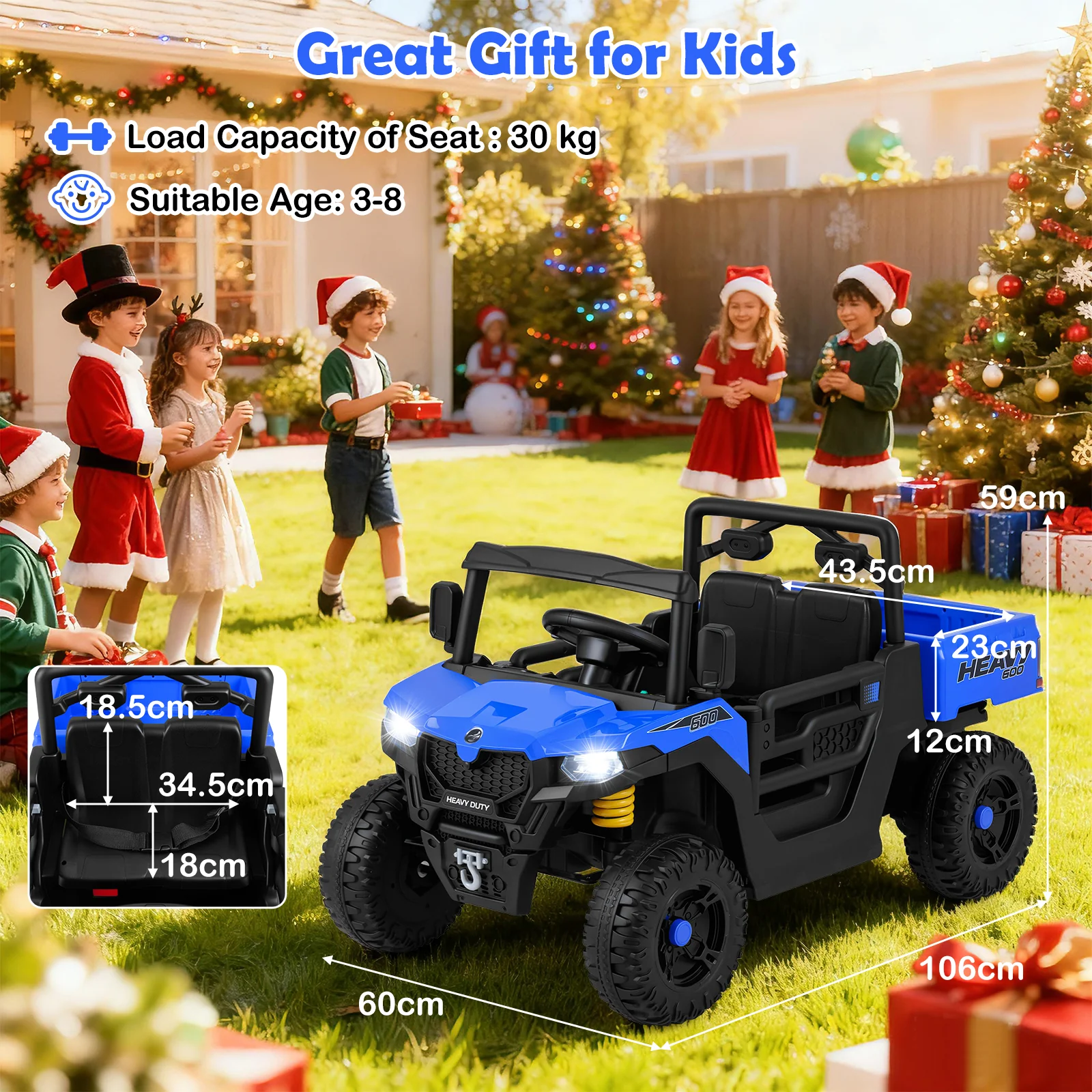 12V Ride on Dump Truck, Ride on Car with Electric Dump Bed - Image 3