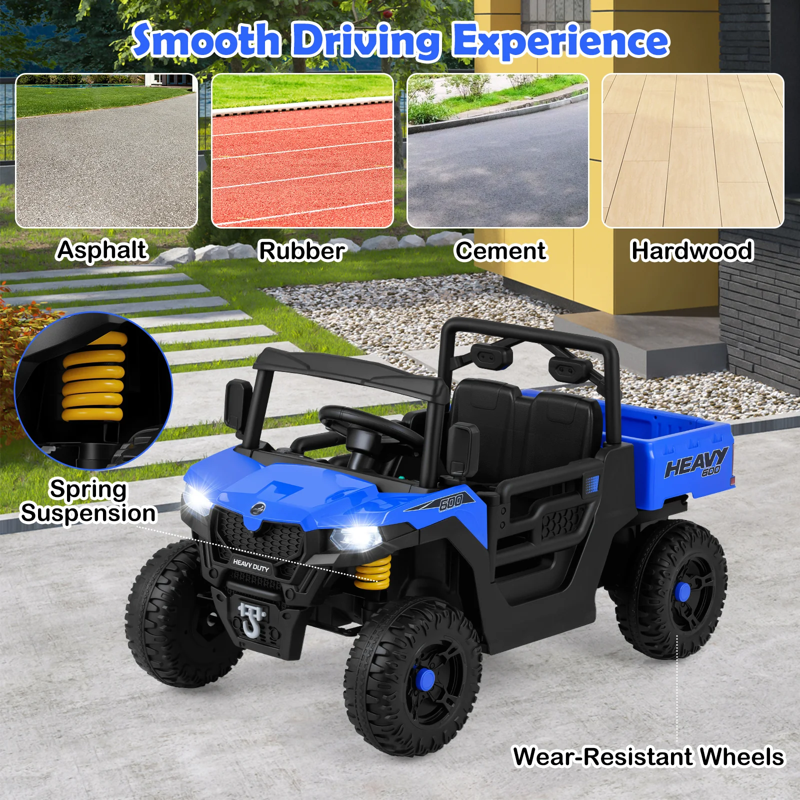 12V Ride on Dump Truck, Ride on Car with Electric Dump Bed - Image 9