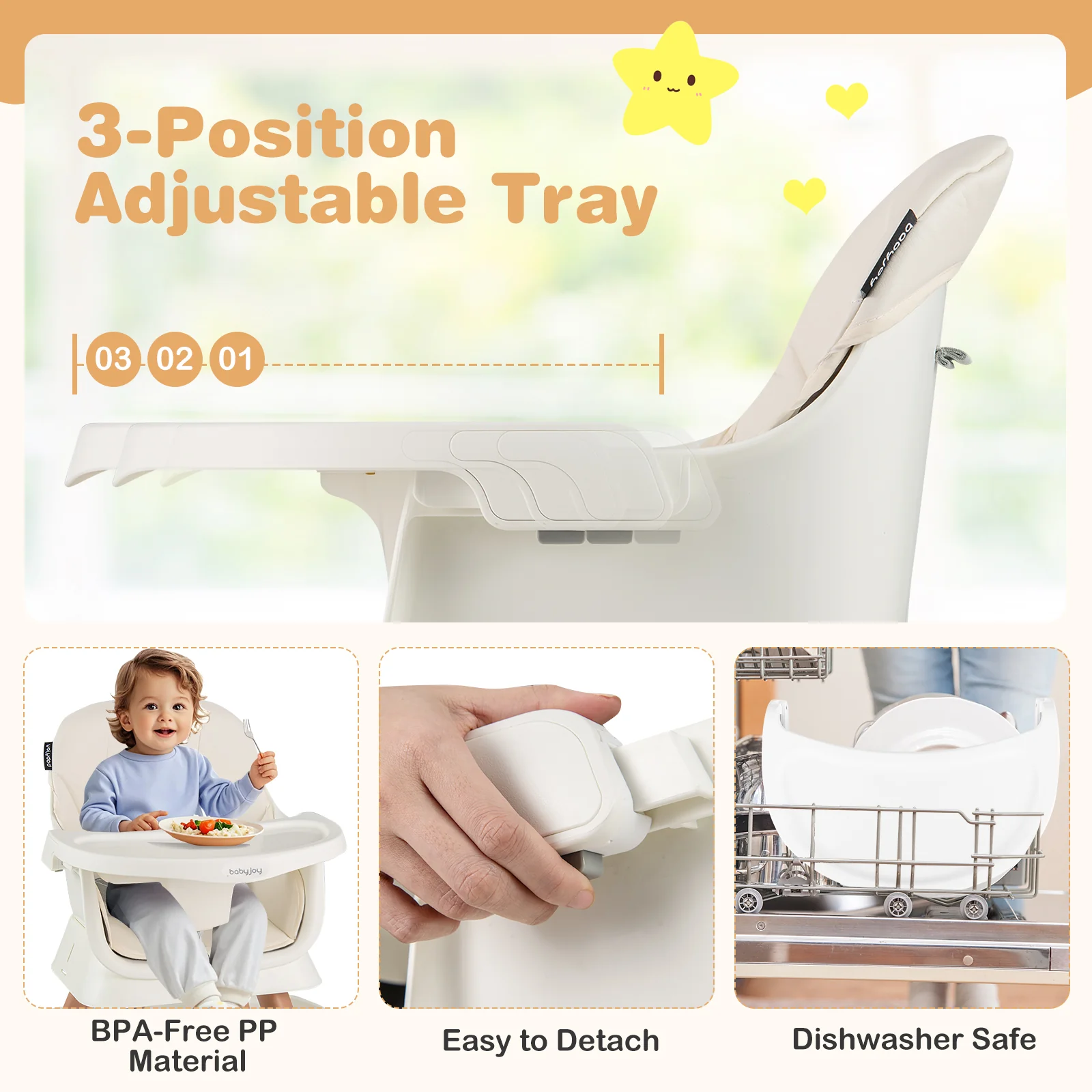 16-in-1 Baby High Chair, Convertible Highchair for Babies and Toddlers with Activity Center - Image 7