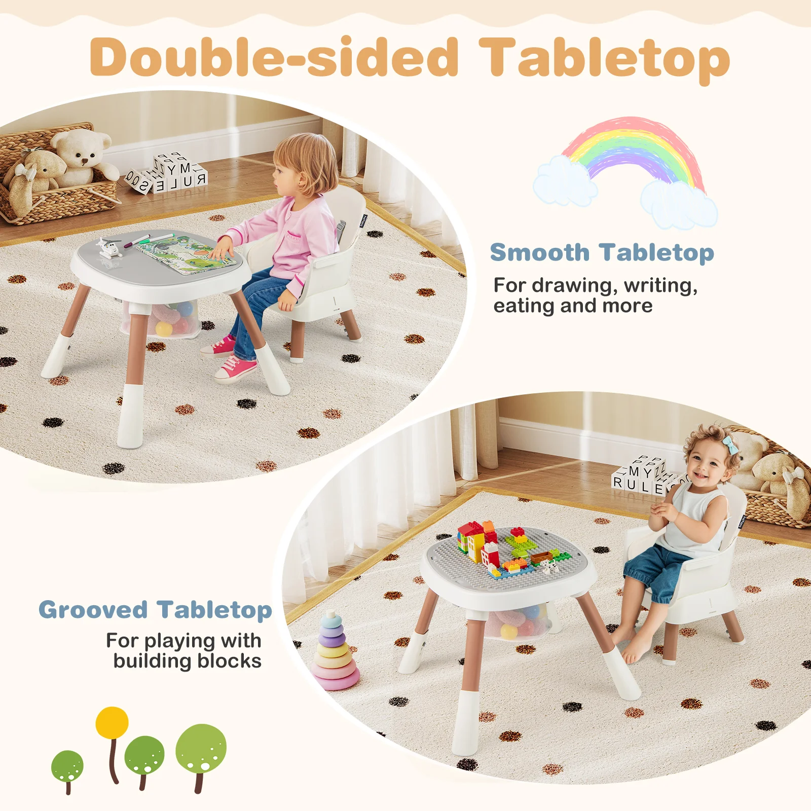 16-in-1 Baby High Chair, Convertible Highchair for Babies and Toddlers with Activity Center - Image 8