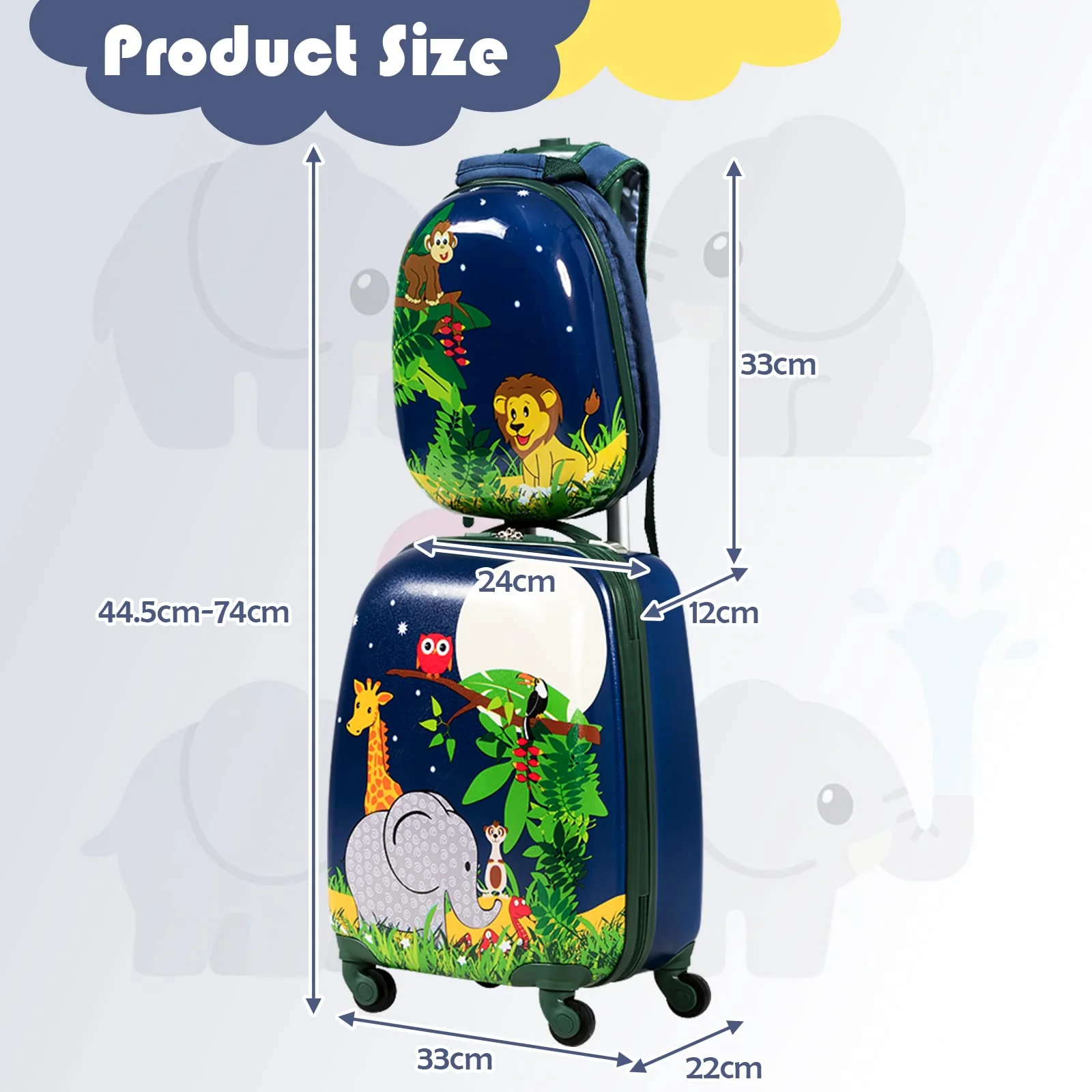 16” Toddlers Carry-on Suitcase & 13” Backpack Set - Image 7
