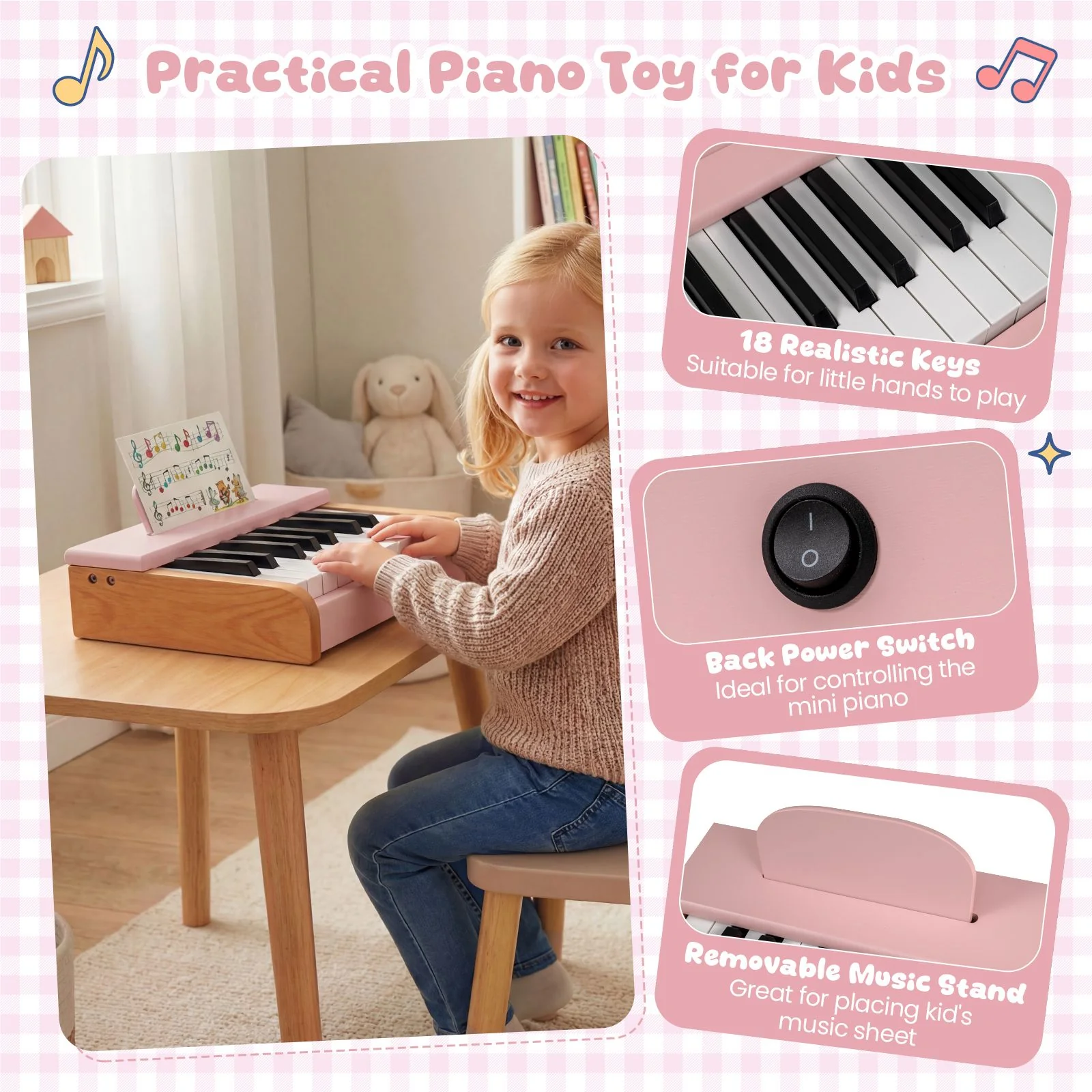 18 Keys Kids Piano Keyboard Interactive Children Piano Musical Toy - Image 5