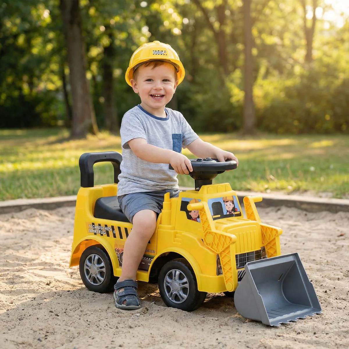 2-in-1 Ride on Excavator with Detachable Trailer Kids Digging Bulldozer with Shovel - Image 3