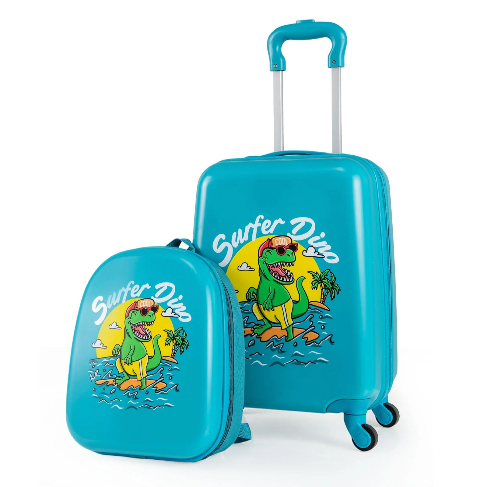2 PCS Kids Luggage Set, 13" Travel Backpack and 16" Carry-on Suitcase with Spinner Wheels - Image 10