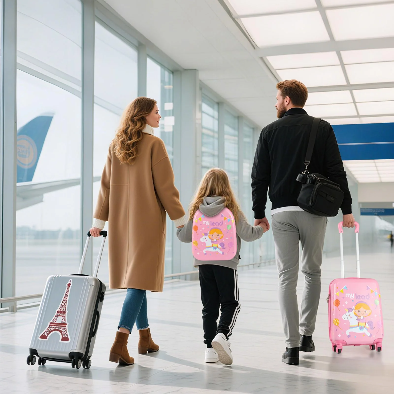 2 PCS Kids Luggage Set, 13" Travel Backpack and 16" Carry-on Suitcase with Spinner Wheels - Image 9