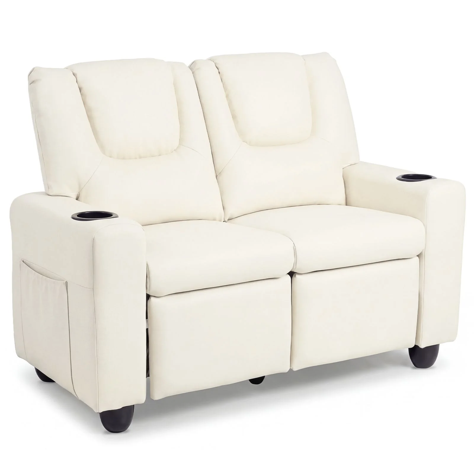 2-Seater Kids Recliner Chair with 2 Cup Holders and 2 Side Storage Pockets - Image 12