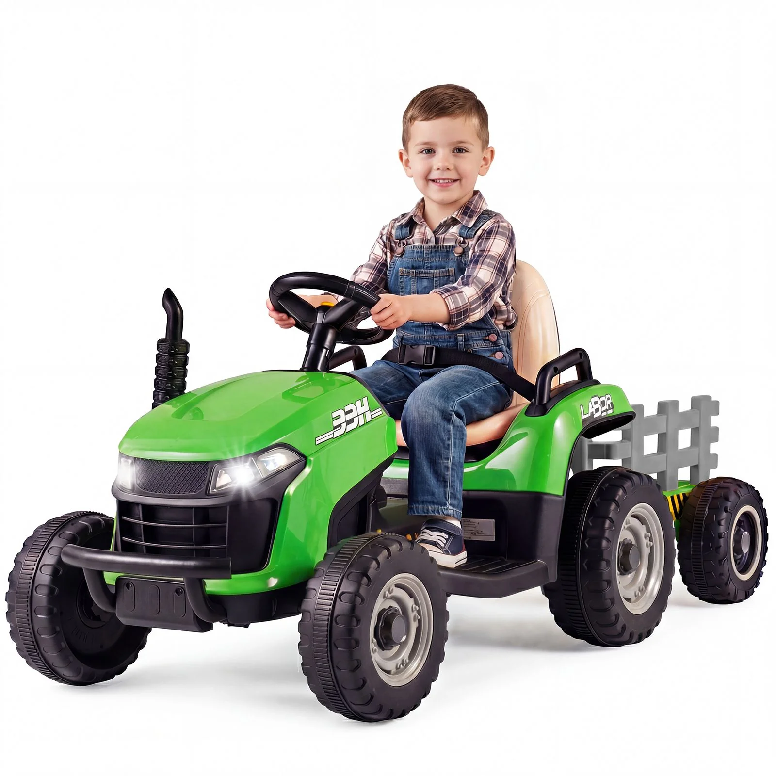 24V Ride on Tractor with Tiltable Detachable Trailer Remote and LED - Image 9