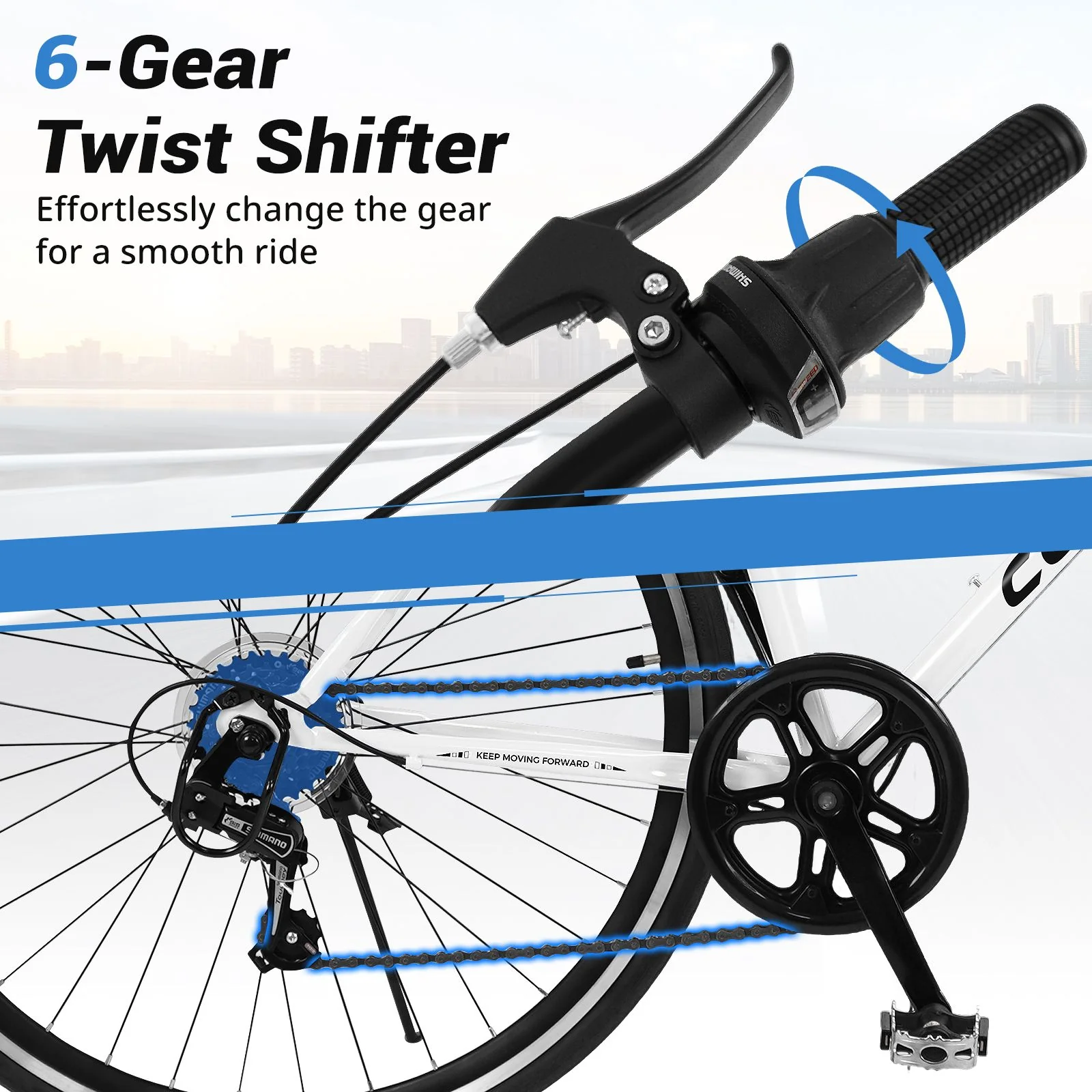 26 Inch Mountain Bike with All-terrain Rubber Wheels and Dual Brakes for Adults and Teens - Image 6
