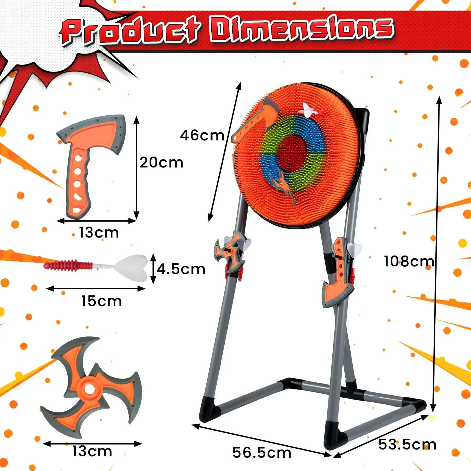 3 in 1 Throwing Target Set, Kids Throwing Game w/3 Throwing Axes - Image 3