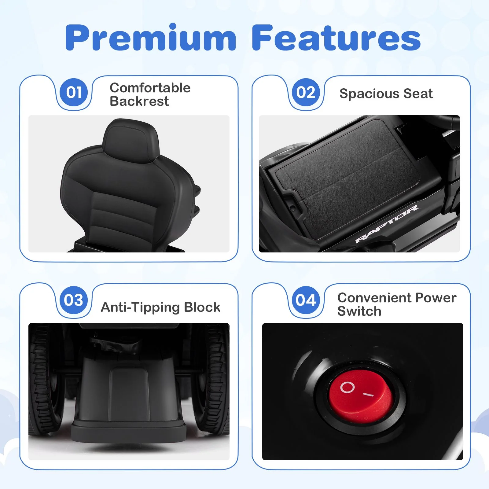 3-In-1 Toddler Push Car Licensed Ford With Ignition Sound and LED Lights - Image 4