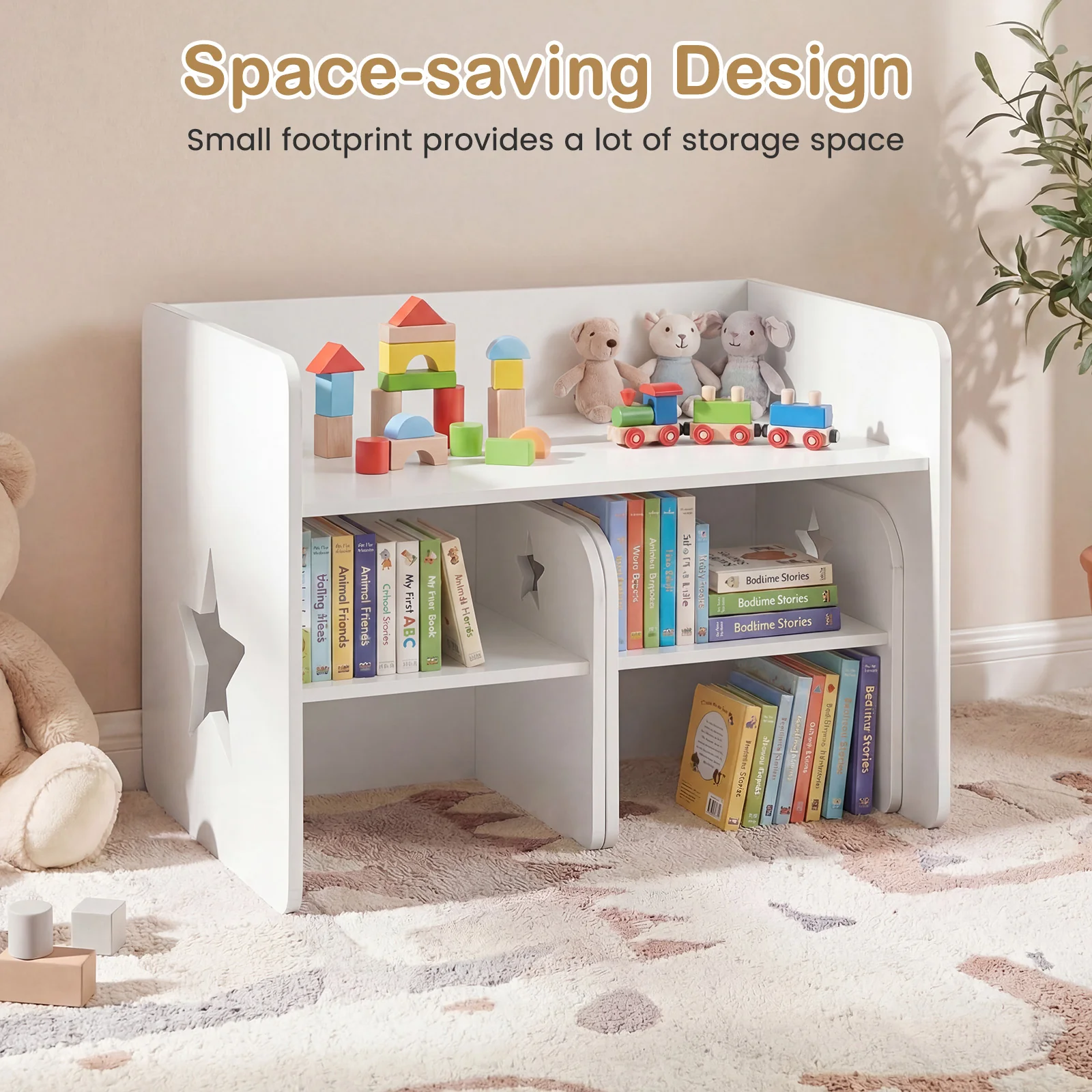 3 PCS Kids Table and Chair Set, Space-Saving Toddler Activity Desk and 2 Chairs - Image 6