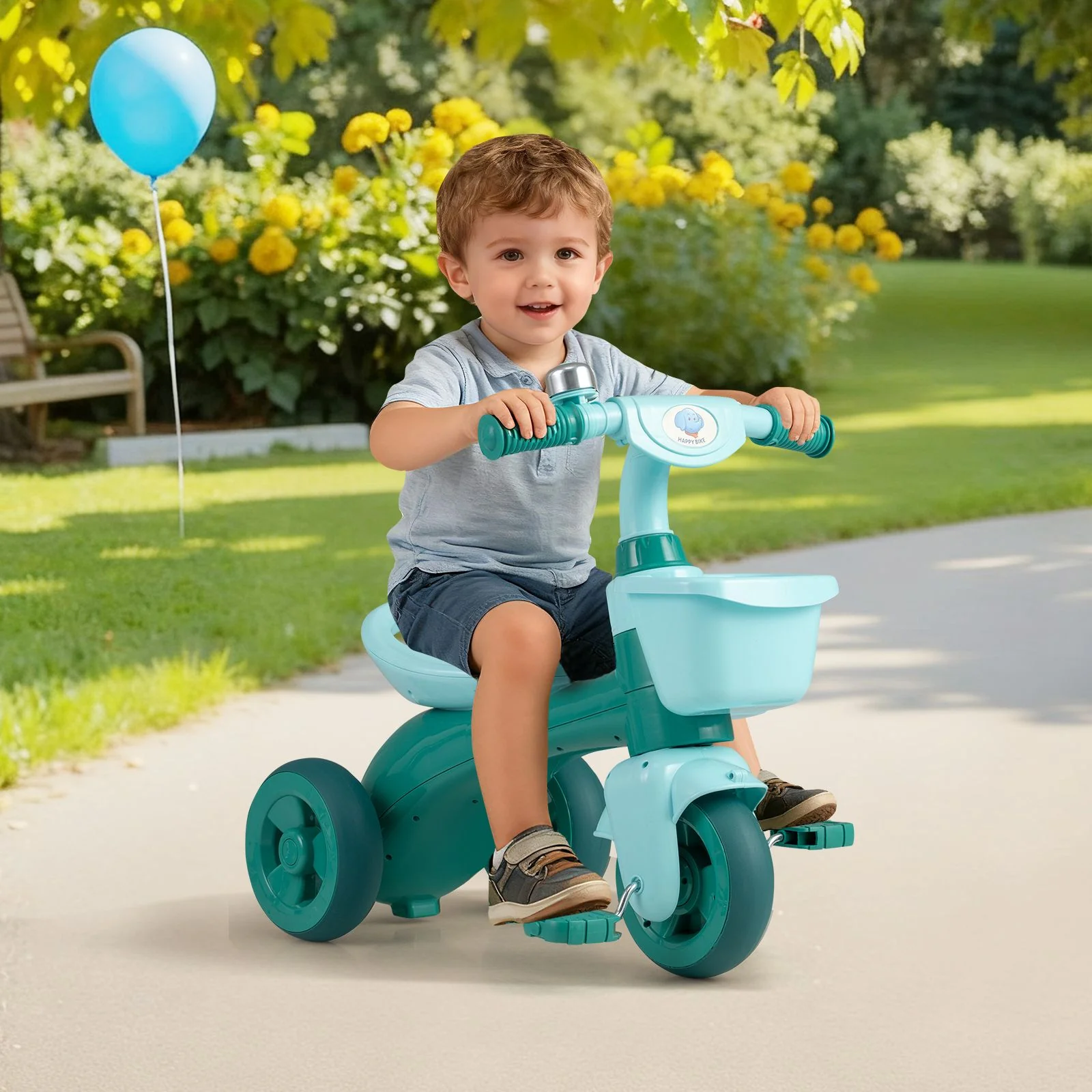 3-Wheel Children Balance Bike with Ergonomic Seat and Non-slip Handle - Image 3