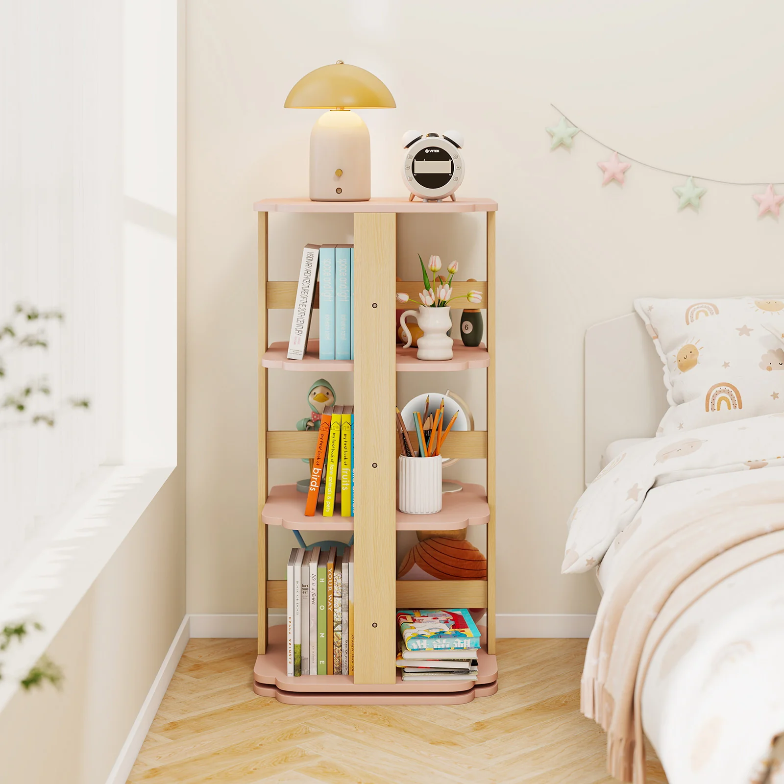 360° Spinning 3-Tier Kids Book Shelf Tower with 12 Sectors - Image 4