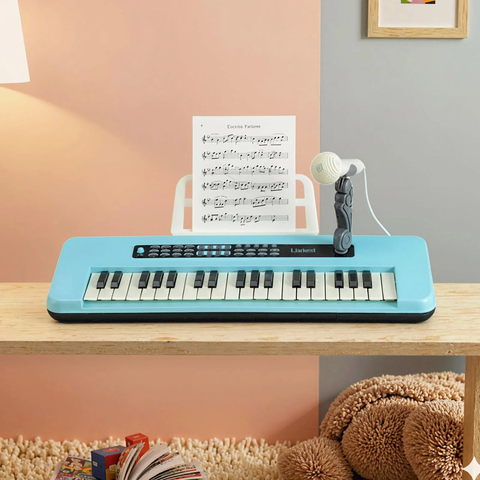 37 Keys Kids Piano Keyboard, Portable Musical Toy with Microphone & Music Stand - Image 2