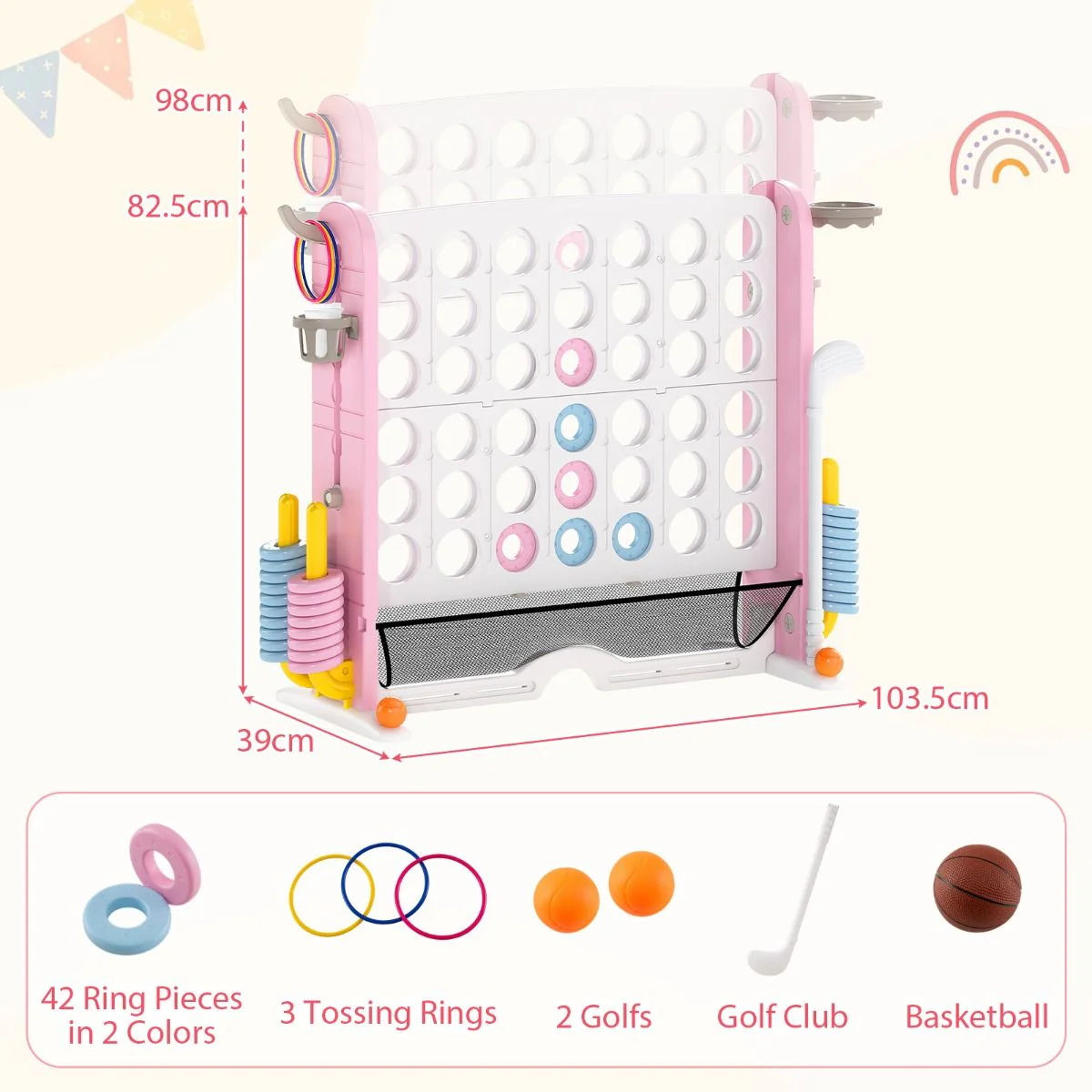 4-in-a-Row Game Set with Mesh Pocket for Indoor & Outdoor Holiday Parties - Image 10