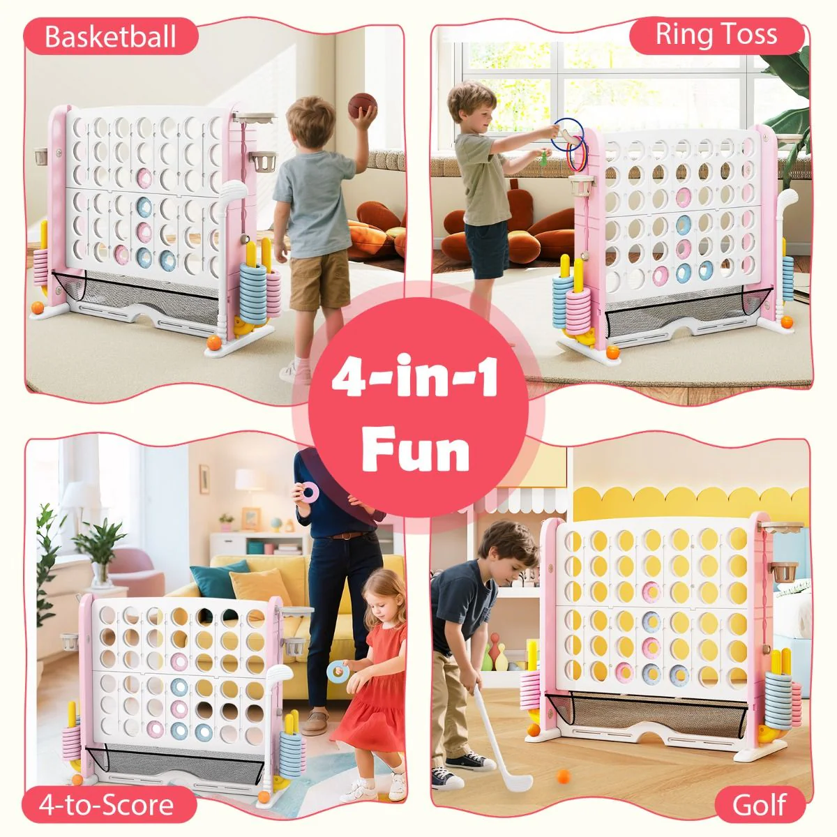 4-in-a-Row Game Set with Mesh Pocket for Indoor & Outdoor Holiday Parties - Image 5