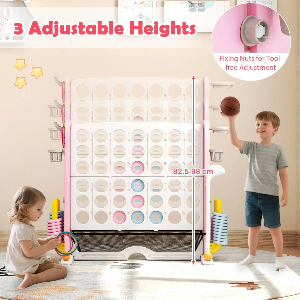 4-in-a-Row Game Set with Mesh Pocket for Indoor & Outdoor Holiday Parties - Image 6