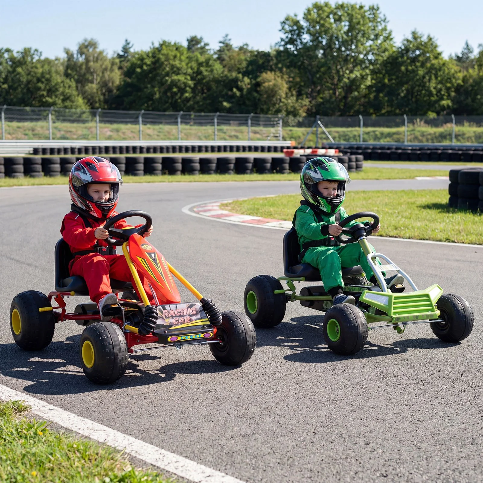 4 Wheel Ride on Toy with Handbrake and Wear-Resistant Wheels for Boys and Girls - Image 2