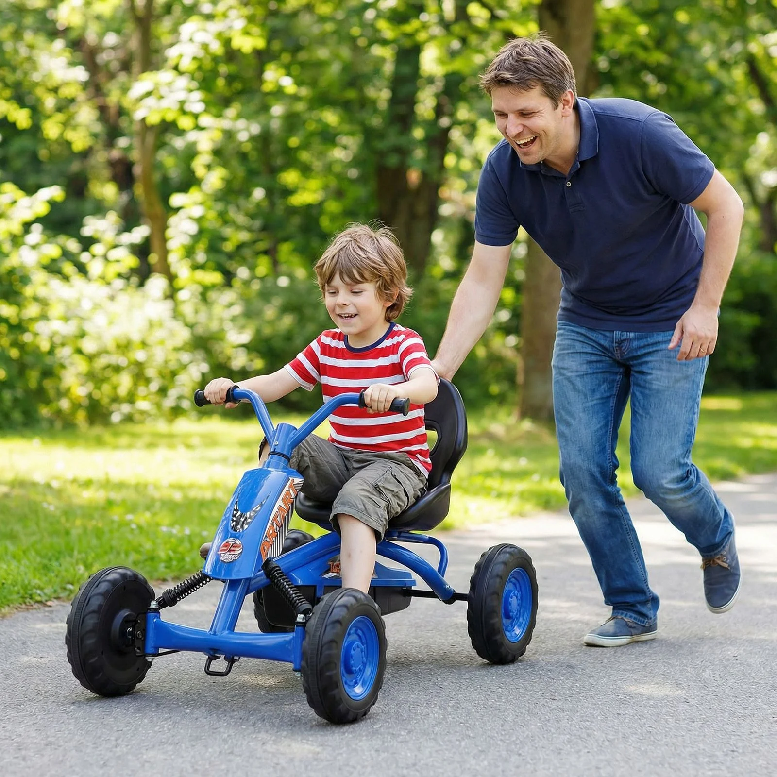 4 Wheel Toddler Ride On Pedal Car with Steering Handlebars - Image 3