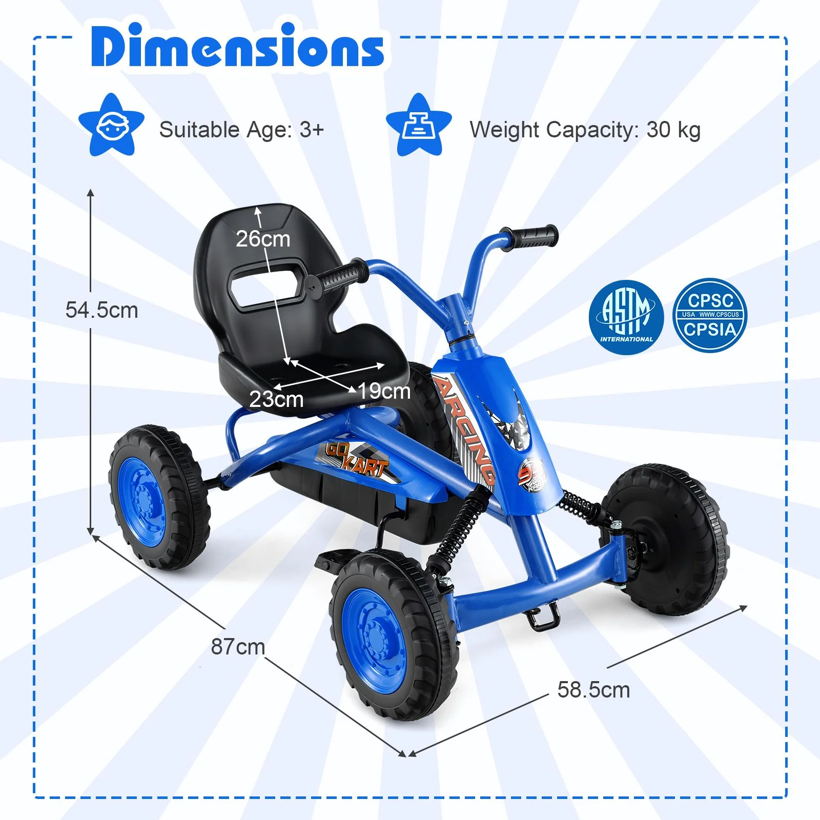4 Wheel Toddler Ride On Pedal Car with Steering Handlebars - Image 5
