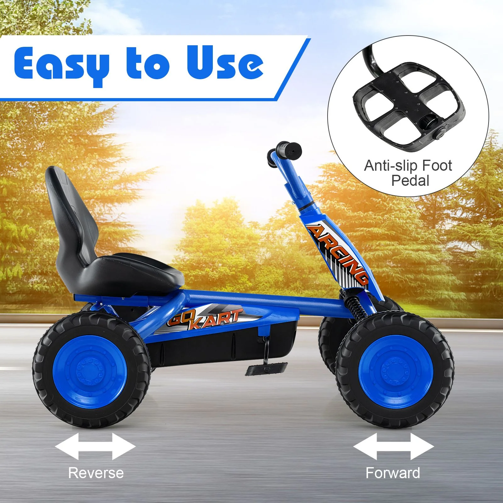 4 Wheel Toddler Ride On Pedal Car with Steering Handlebars - Image 7