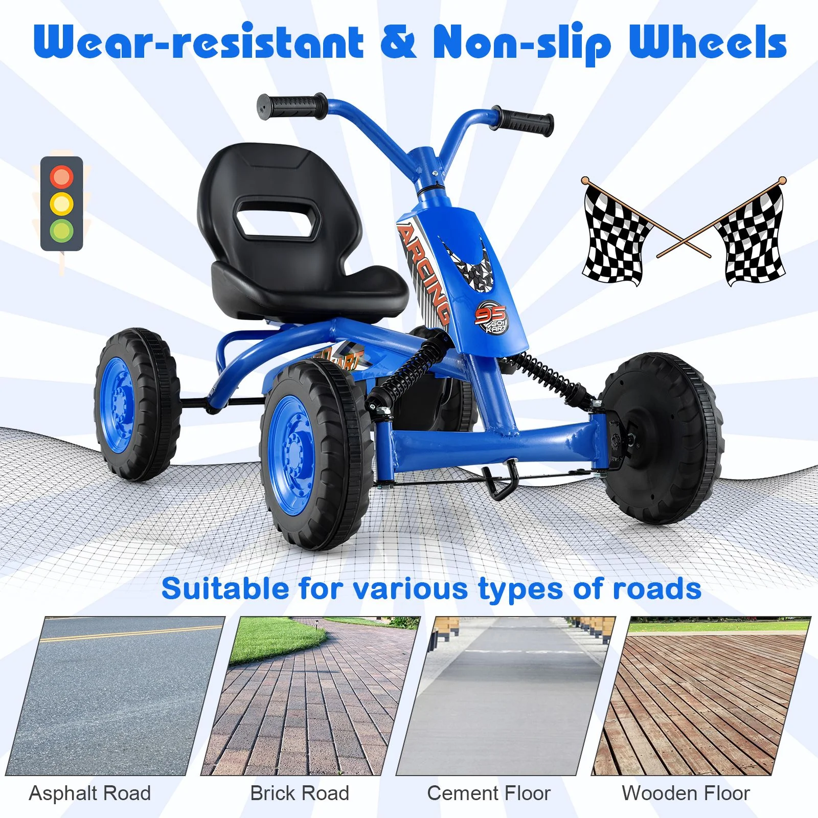 4 Wheel Toddler Ride On Pedal Car with Steering Handlebars - Image 9