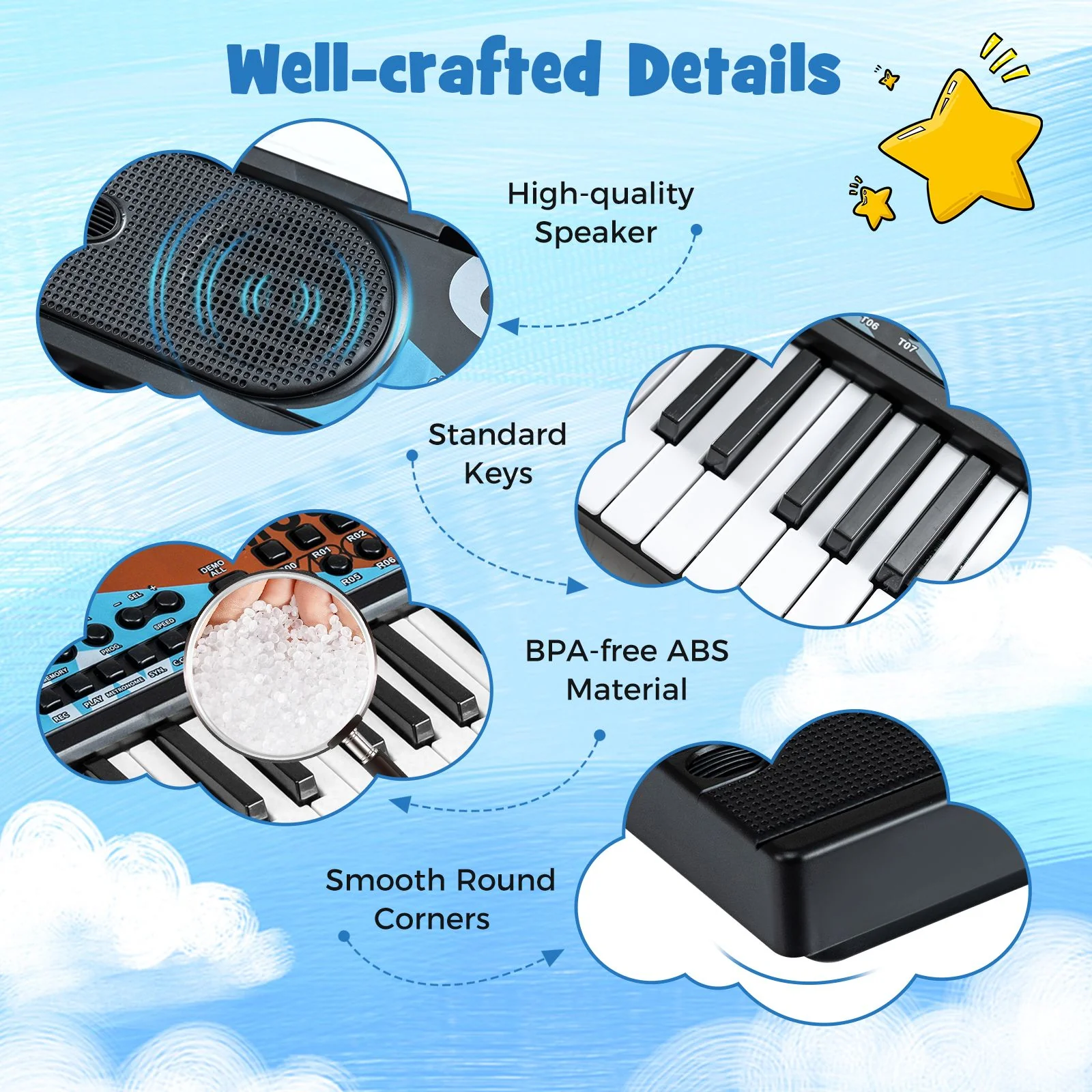 49 Keys Portable Electric Keyboard Piano with Microphone and 8 Tones - Image 8