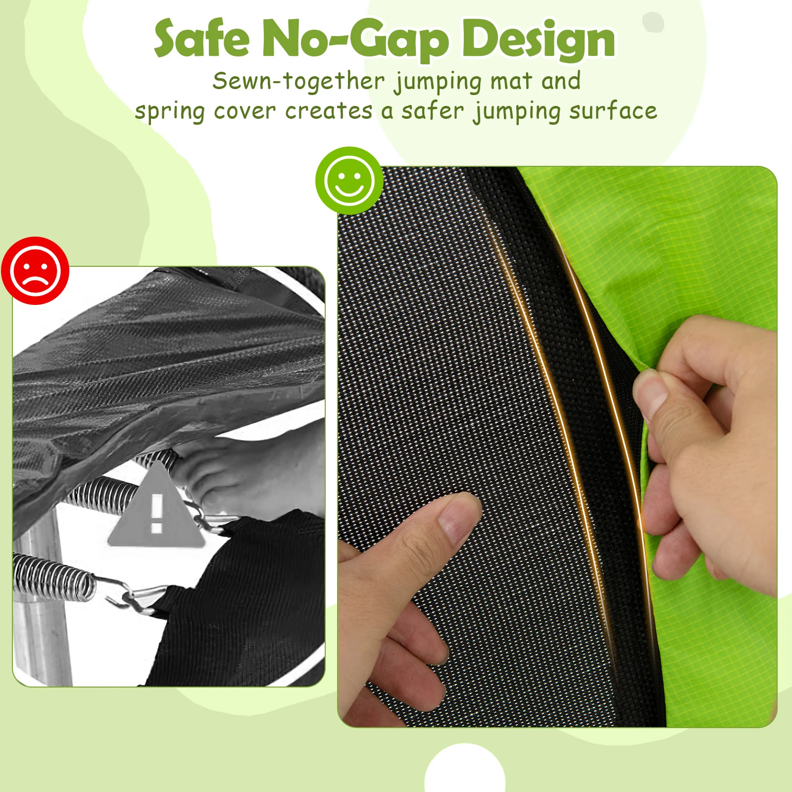 55/60" Trampoline for Kids with Enclosure, 6-in-1 Indoor Outdoor Toddler Trampoline - Image 3