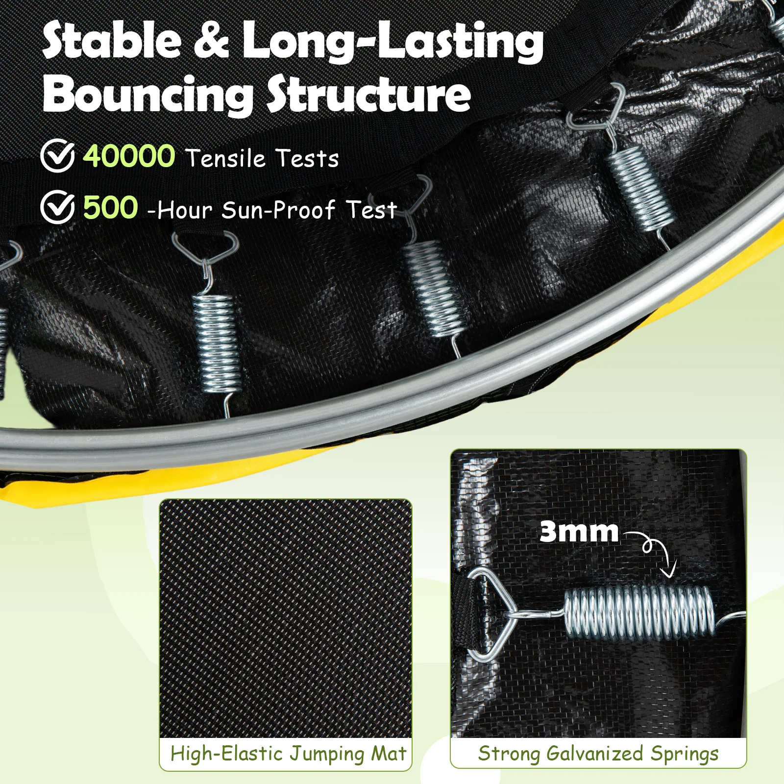 55/60" Trampoline for Kids with Enclosure, 6-in-1 Indoor Outdoor Toddler Trampoline - Image 4