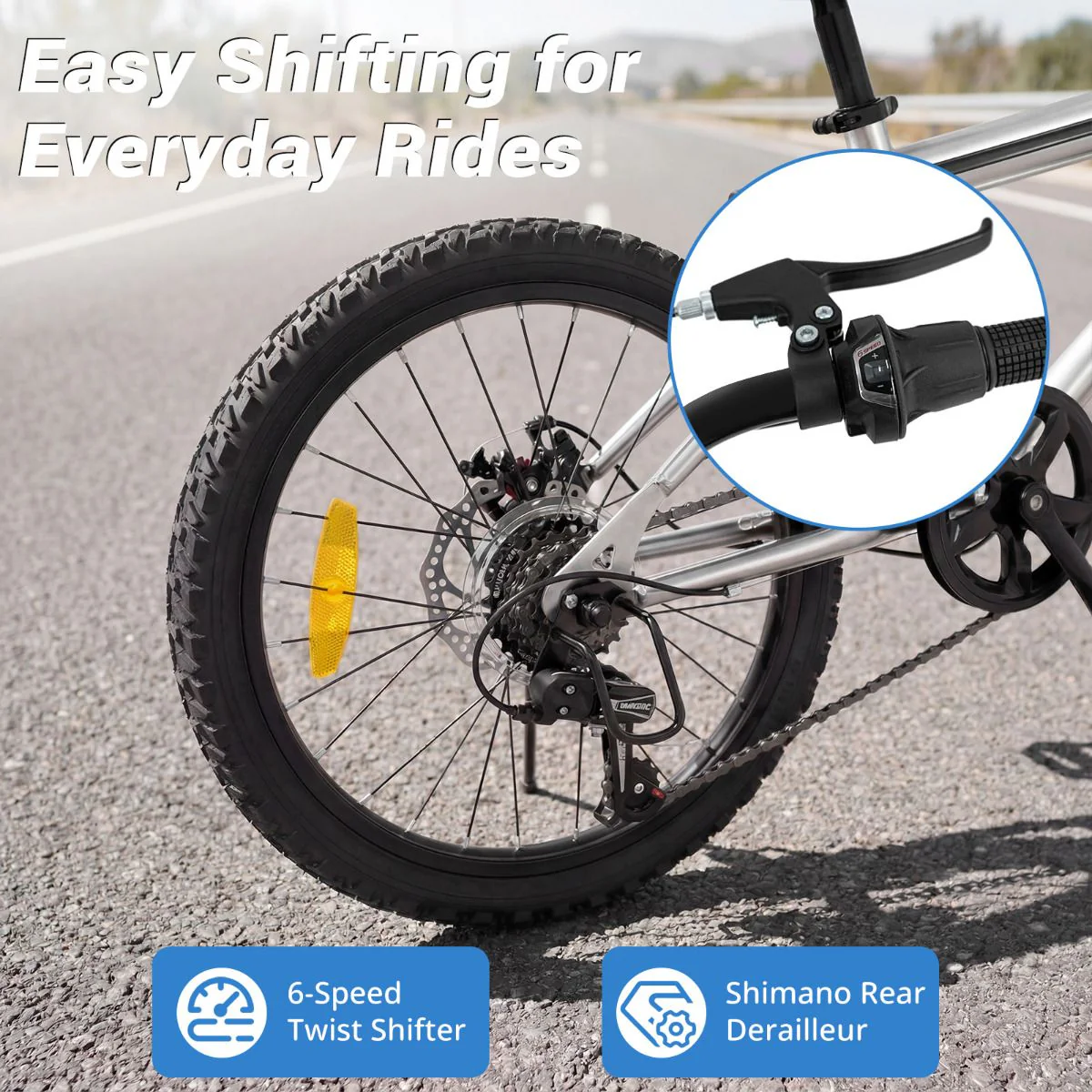 6-Speed Commuter Bicycle with Stereo Speakers and 2 Disc Brakes - Image 4