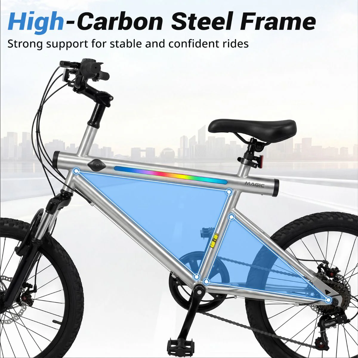 6-Speed Commuter Bicycle with Stereo Speakers and 2 Disc Brakes - Image 5
