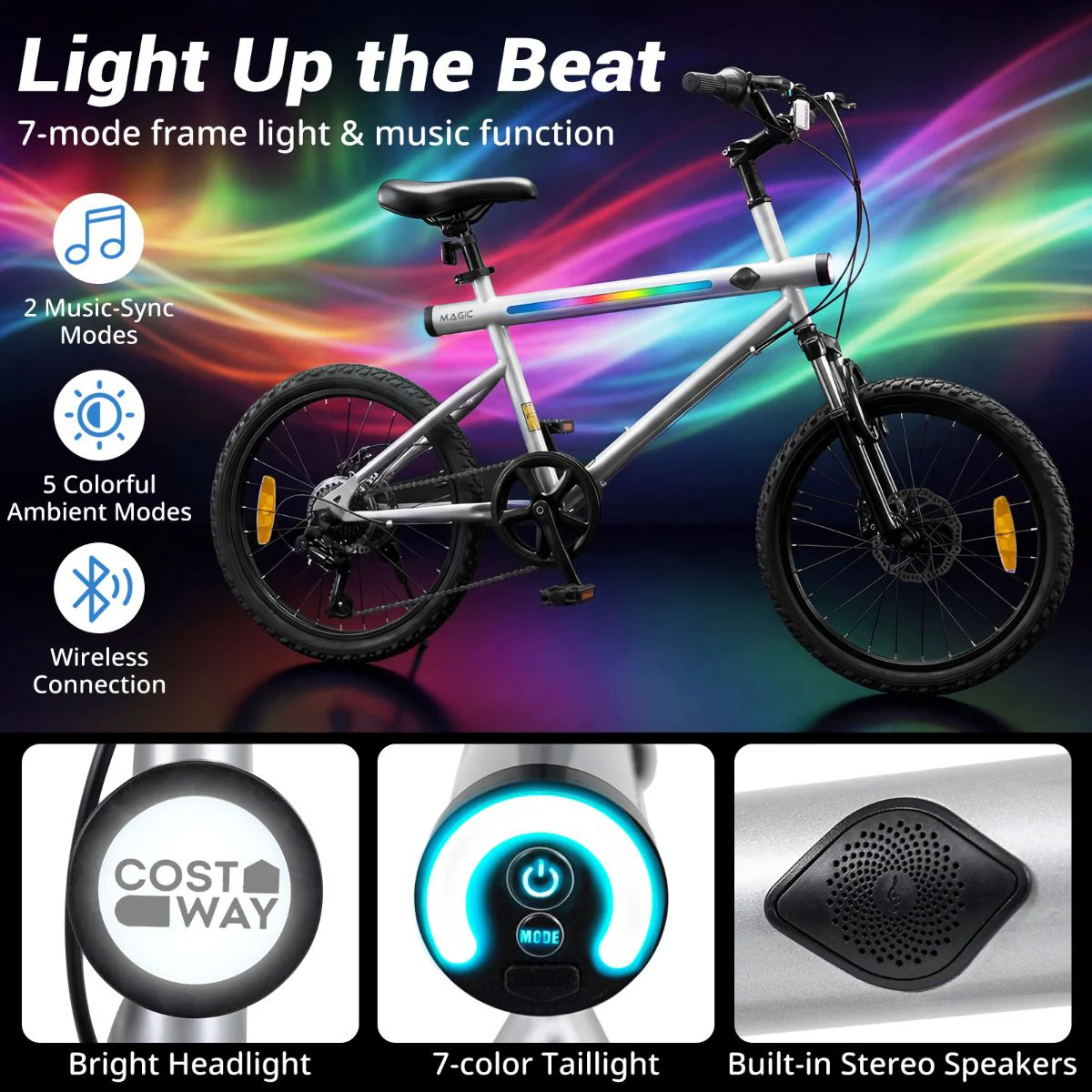 6-Speed Commuter Bicycle with Stereo Speakers and 2 Disc Brakes - Image 6