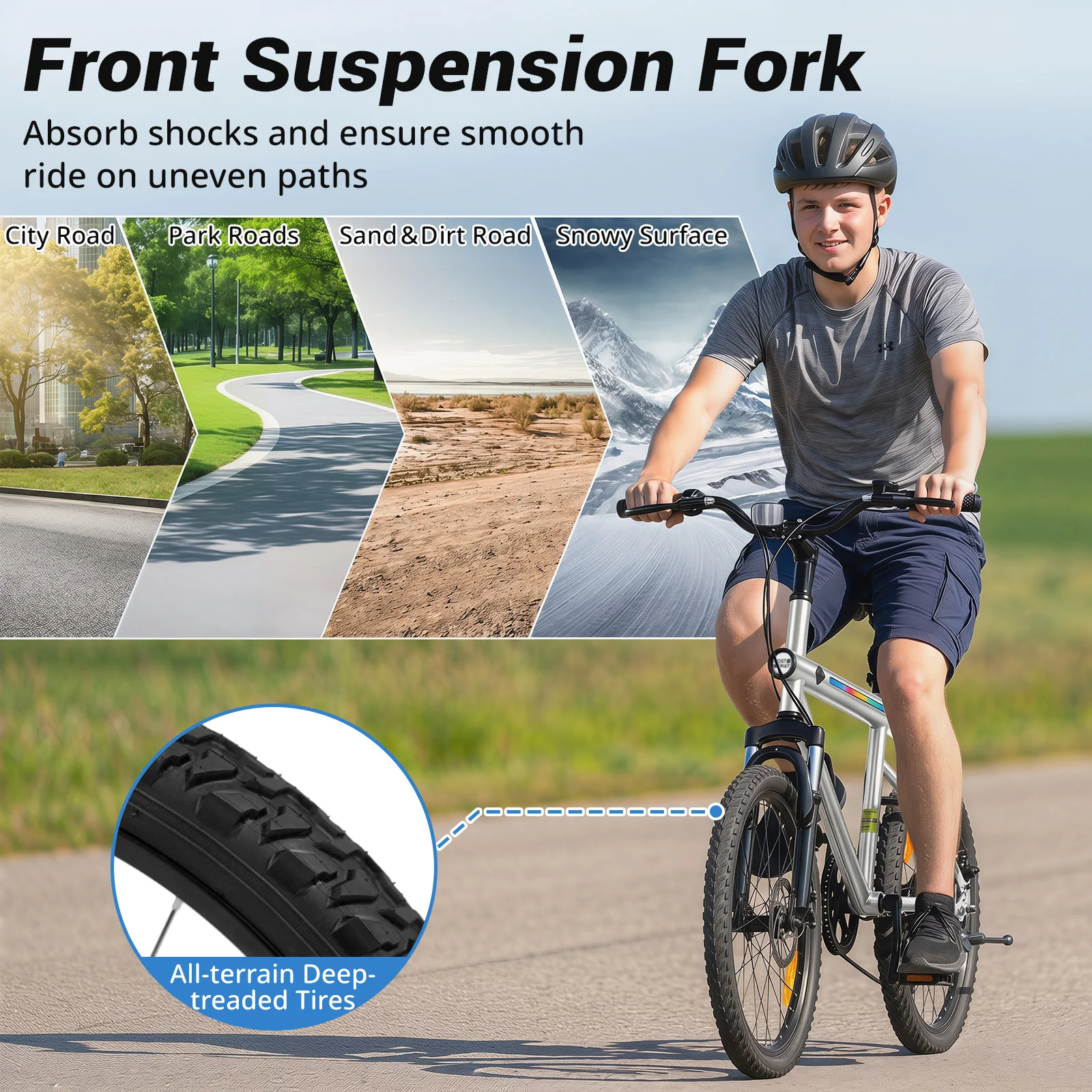 6-Speed Commuter Bicycle with Stereo Speakers and 2 Disc Brakes - Image 8