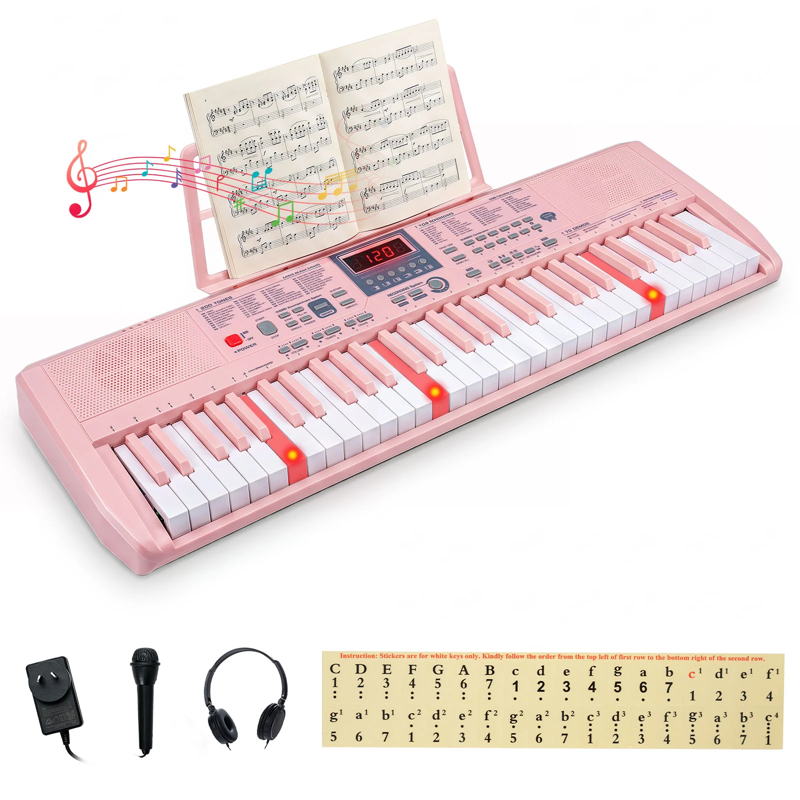 61 Keys Portable Keyboard for Beginners, Electric Piano Keyboard Kit - Image 10