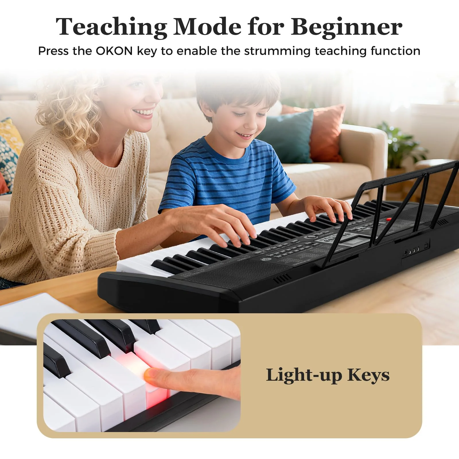 61 Keys Portable Keyboard for Beginners, Electric Piano Keyboard Kit - Image 6