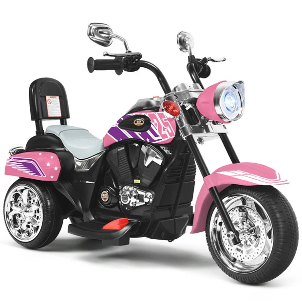 6V Kids Motorcycle 3-Wheel with Headlight and Horn White - Image 10