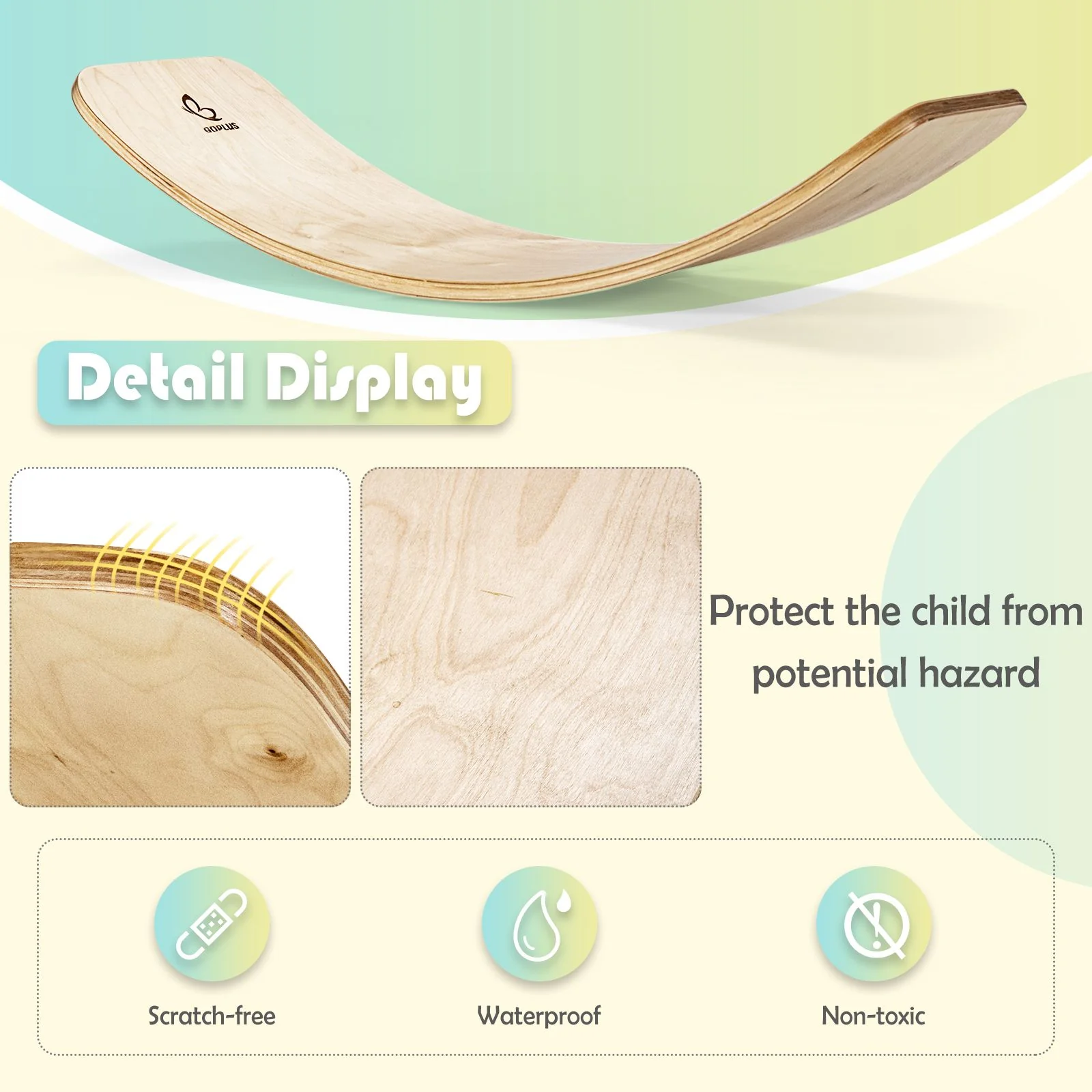 88.5 cm Wooden Balance Board for Balance Training Indoors and Outdoors - Image 9