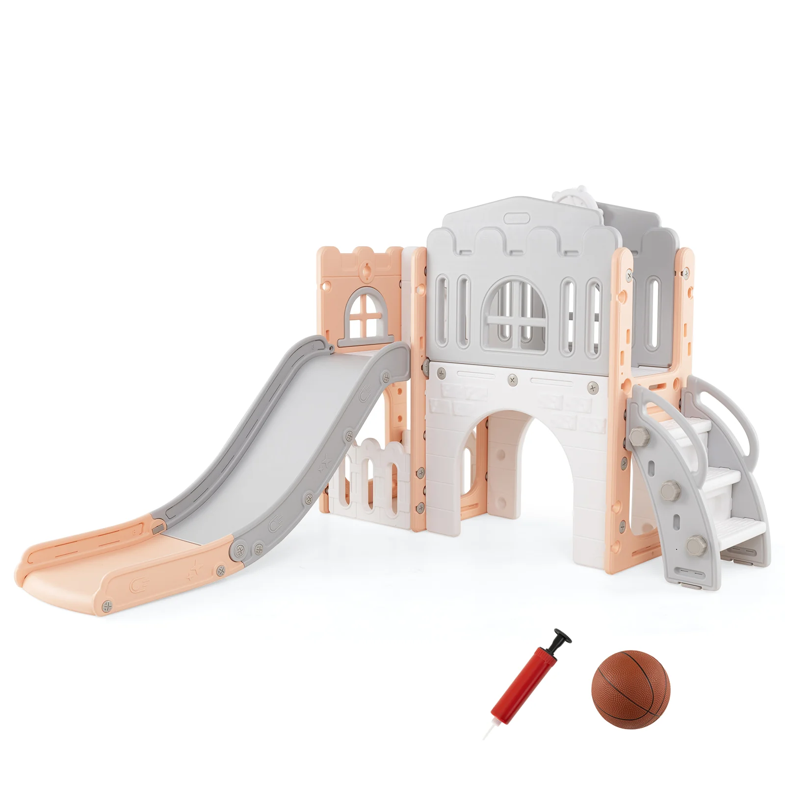 9 in 1 Toddler Slide, L Shaped Kids Slide and Climber Playset - Image 10