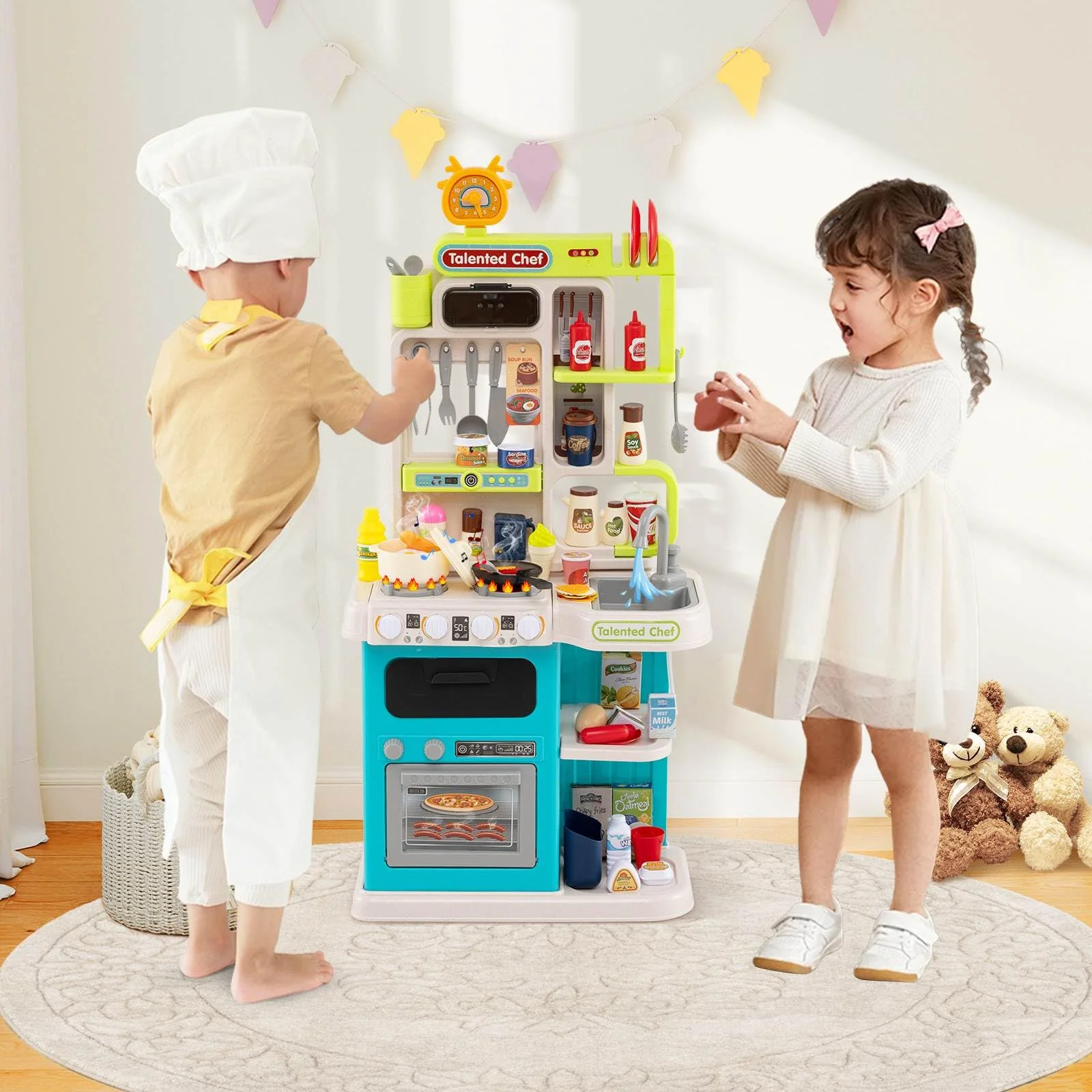 95 PCS Kids Kitchen Playset, Pretend Play Kitchen - Image 2