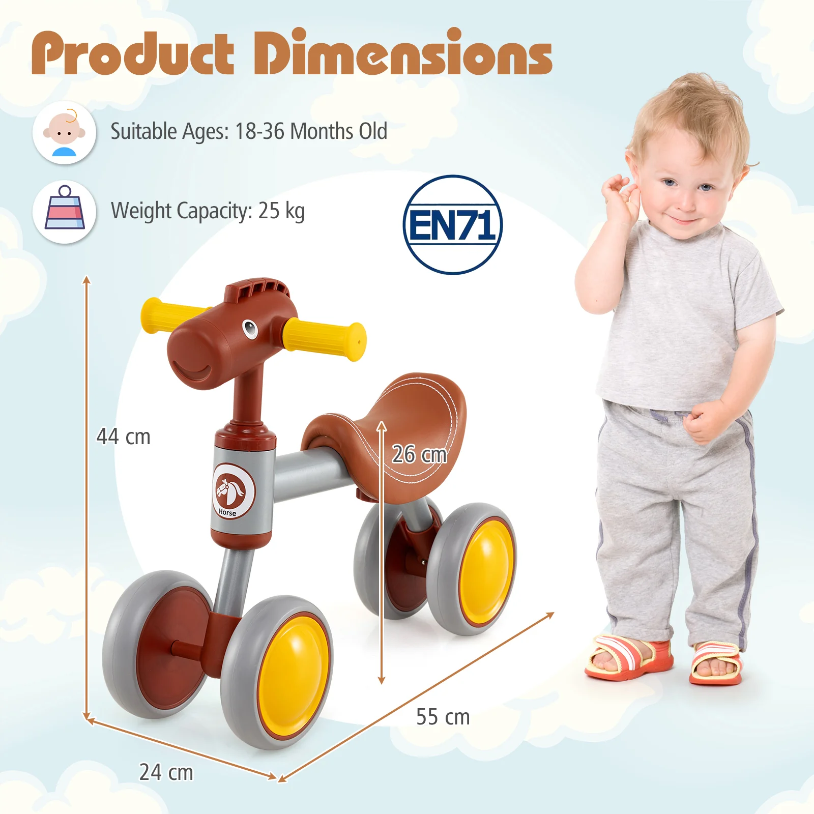 Baby Balance Bike, Toddler First Bike with PU Leather Seat and EVA Foam Wheels - Image 3