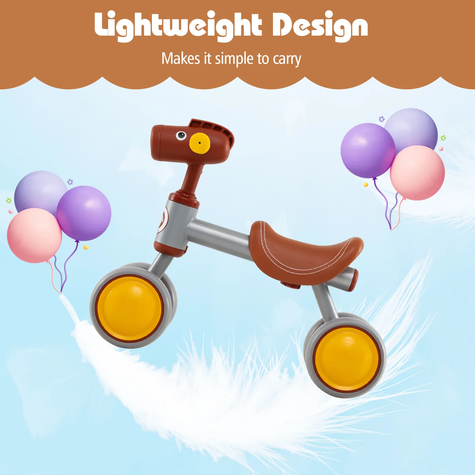 Baby Balance Bike, Toddler First Bike with PU Leather Seat and EVA Foam Wheels - Image 6