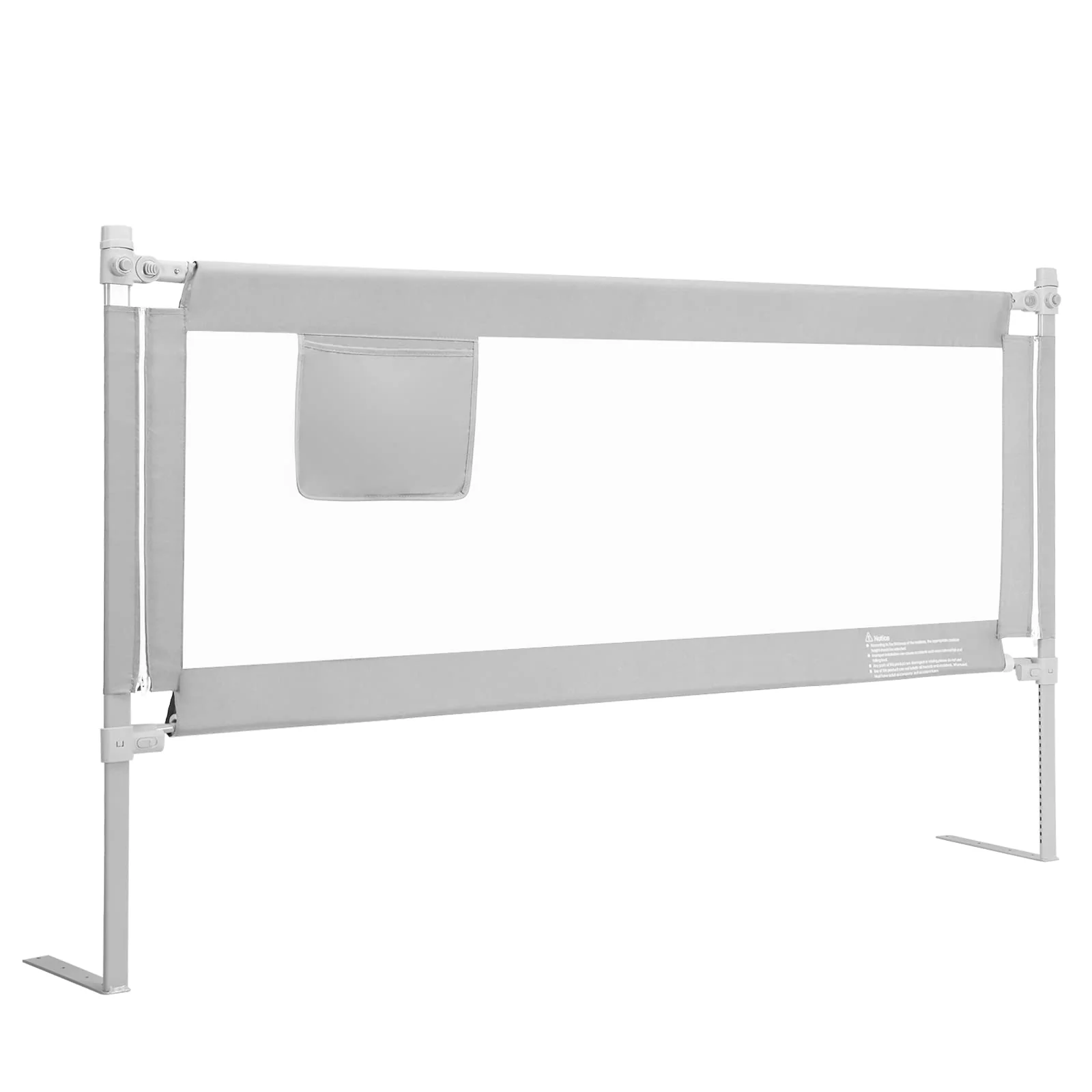 BABY JOY 176/195CM Toddler Bedrail, Extra Tall Safety Bed Guardrail W/Anti-Collision Cotton & Side Pocket - Image 9