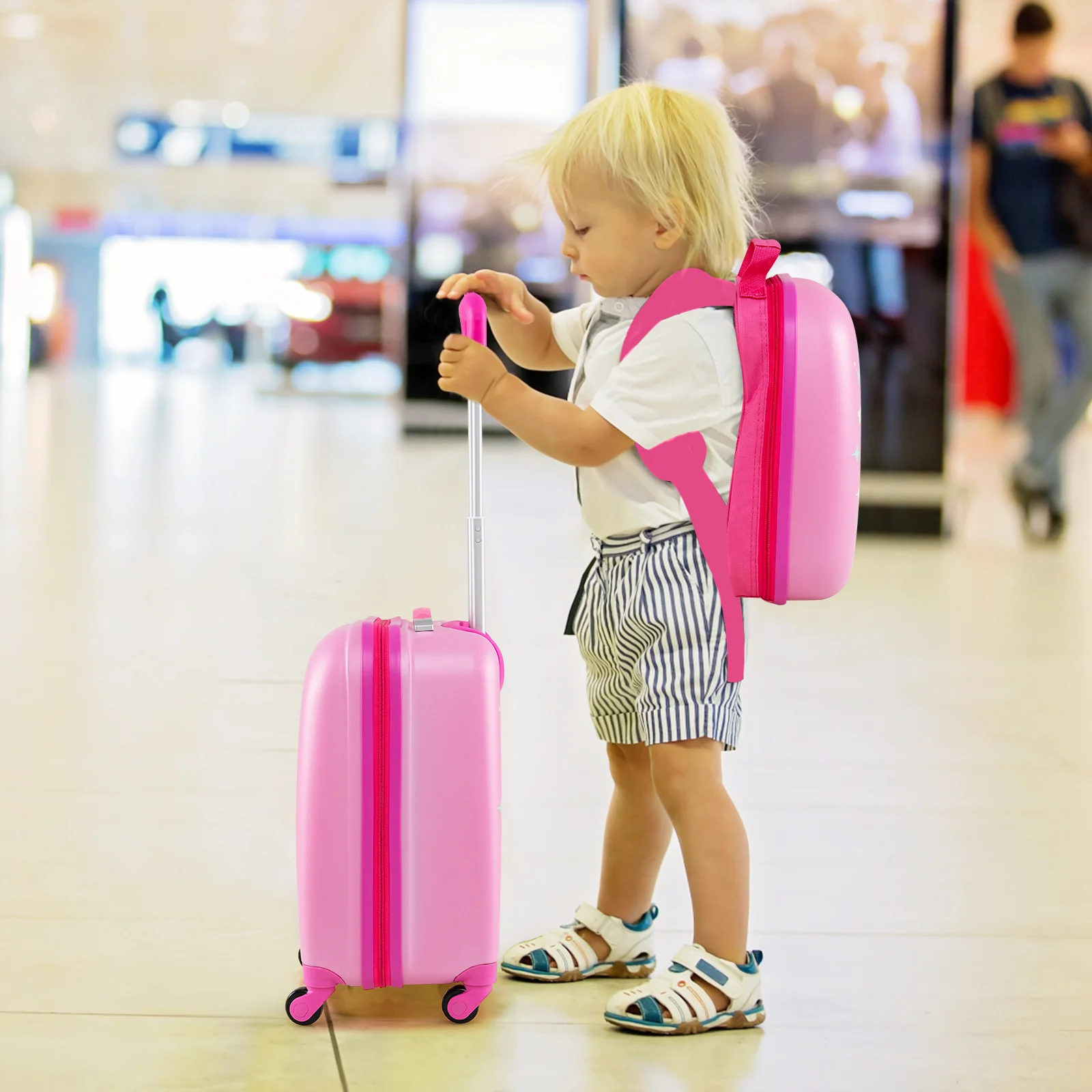 BABY JOY 2 PCS Kids Luggage Set, 13" & 16" Kids Carry On Suitcase Set - Image 18