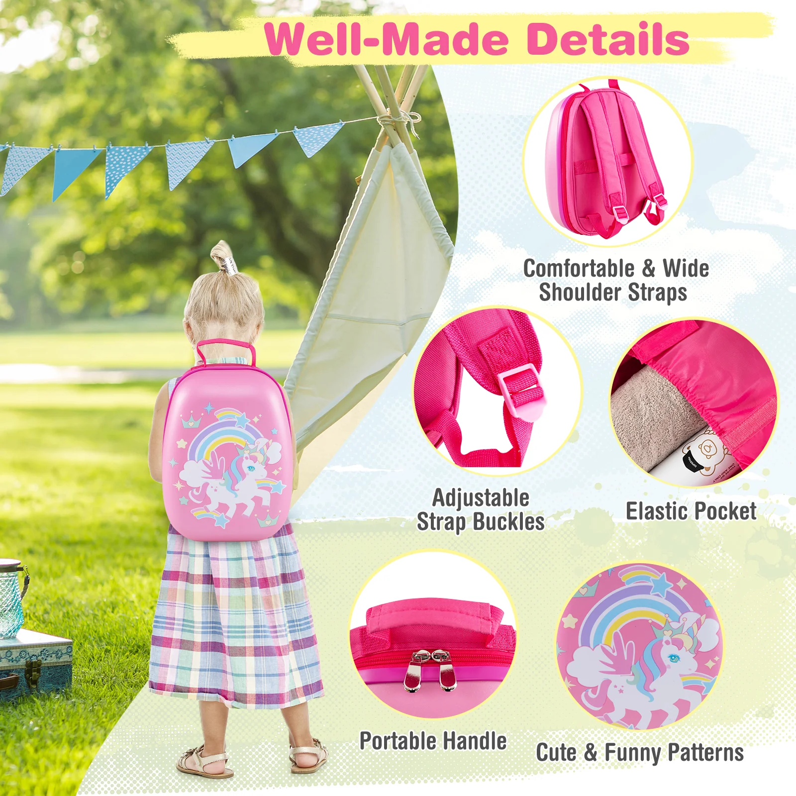 BABY JOY 2 PCS Kids Luggage Set, 13" & 16" Kids Carry On Suitcase Set - Image 20